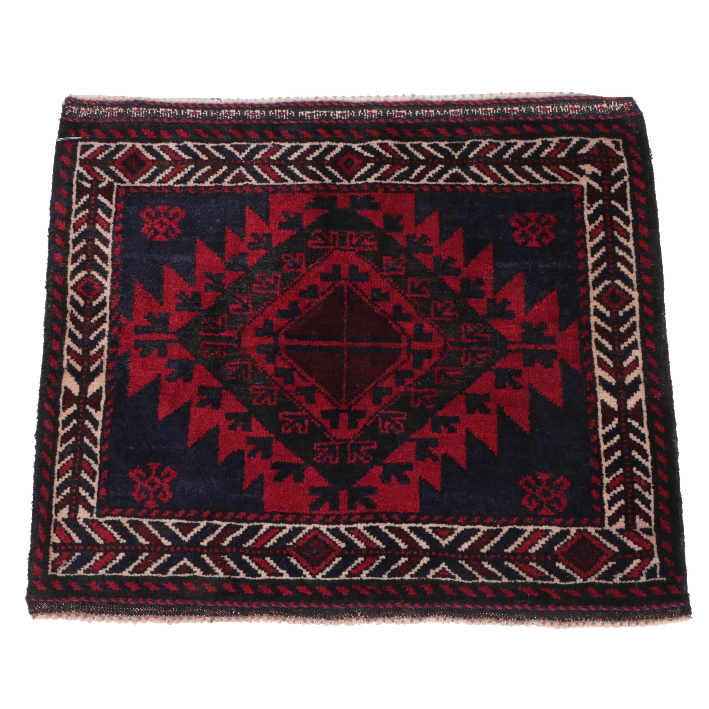 1'11 x 2'3 Hand-Knotted Afghan Baluch Accent Rug