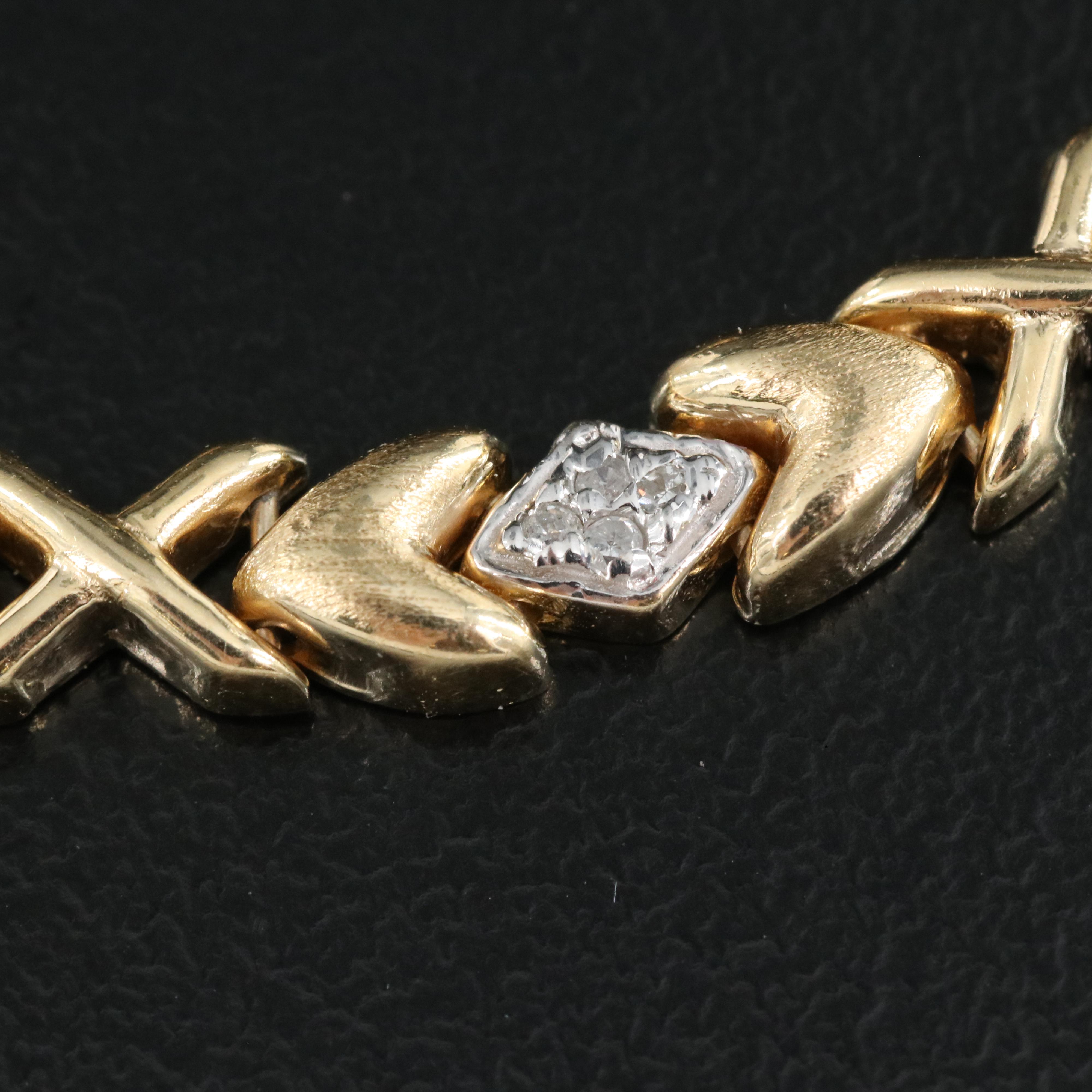 Italian 14K 0.20 CTW Diamond "X O" Bracelet