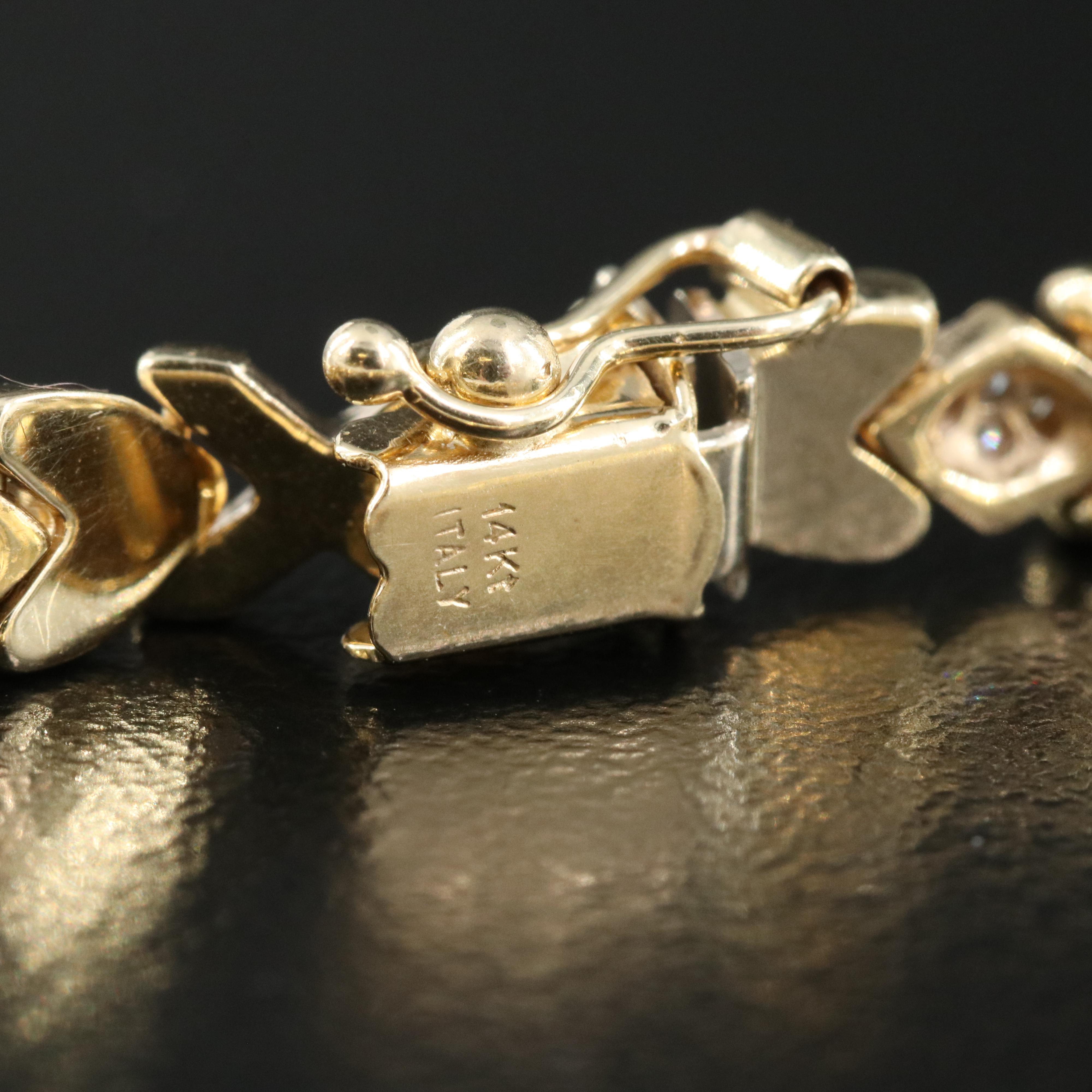 Italian 14K 0.20 CTW Diamond "X O" Bracelet