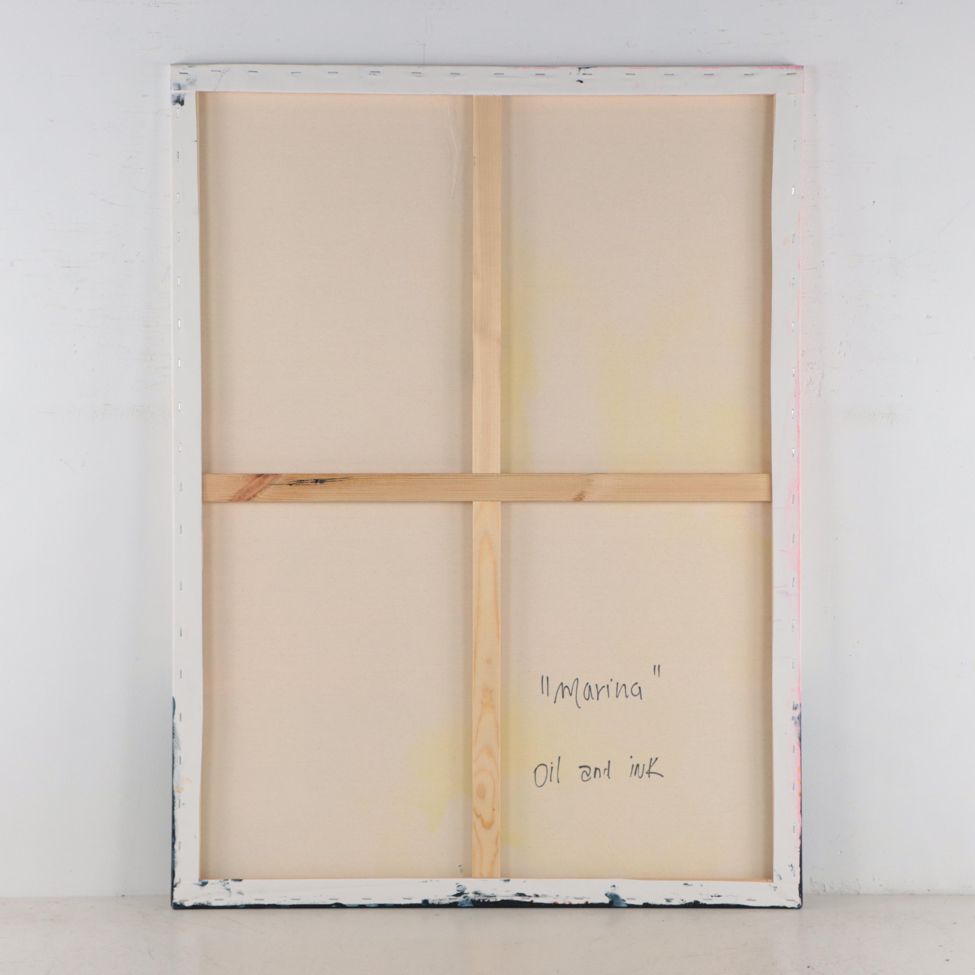 Milagros Pongo Oil Painting "Marina," 21st Century