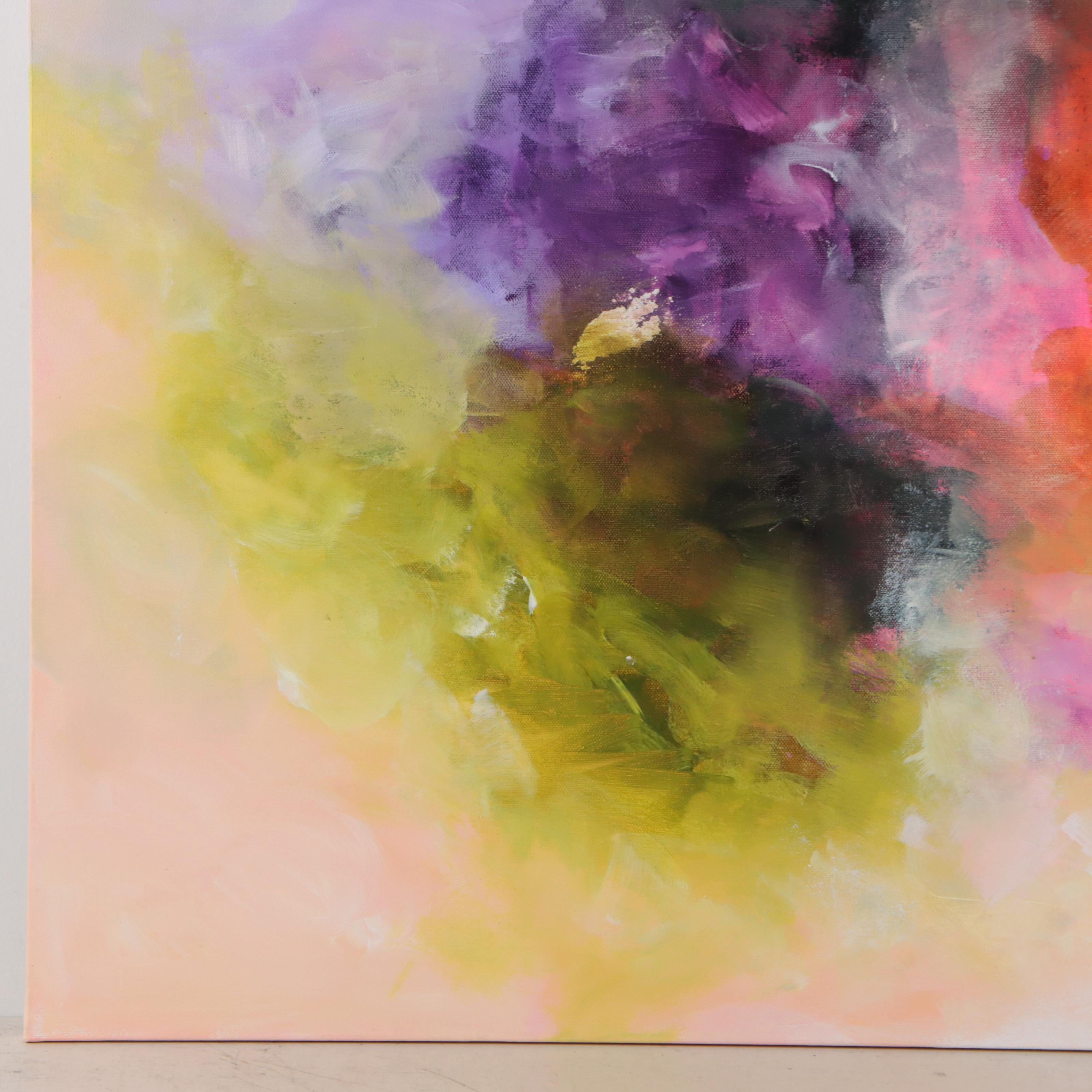 Milagros Pongo Mixed Media Painting "Evolución," 21st Century