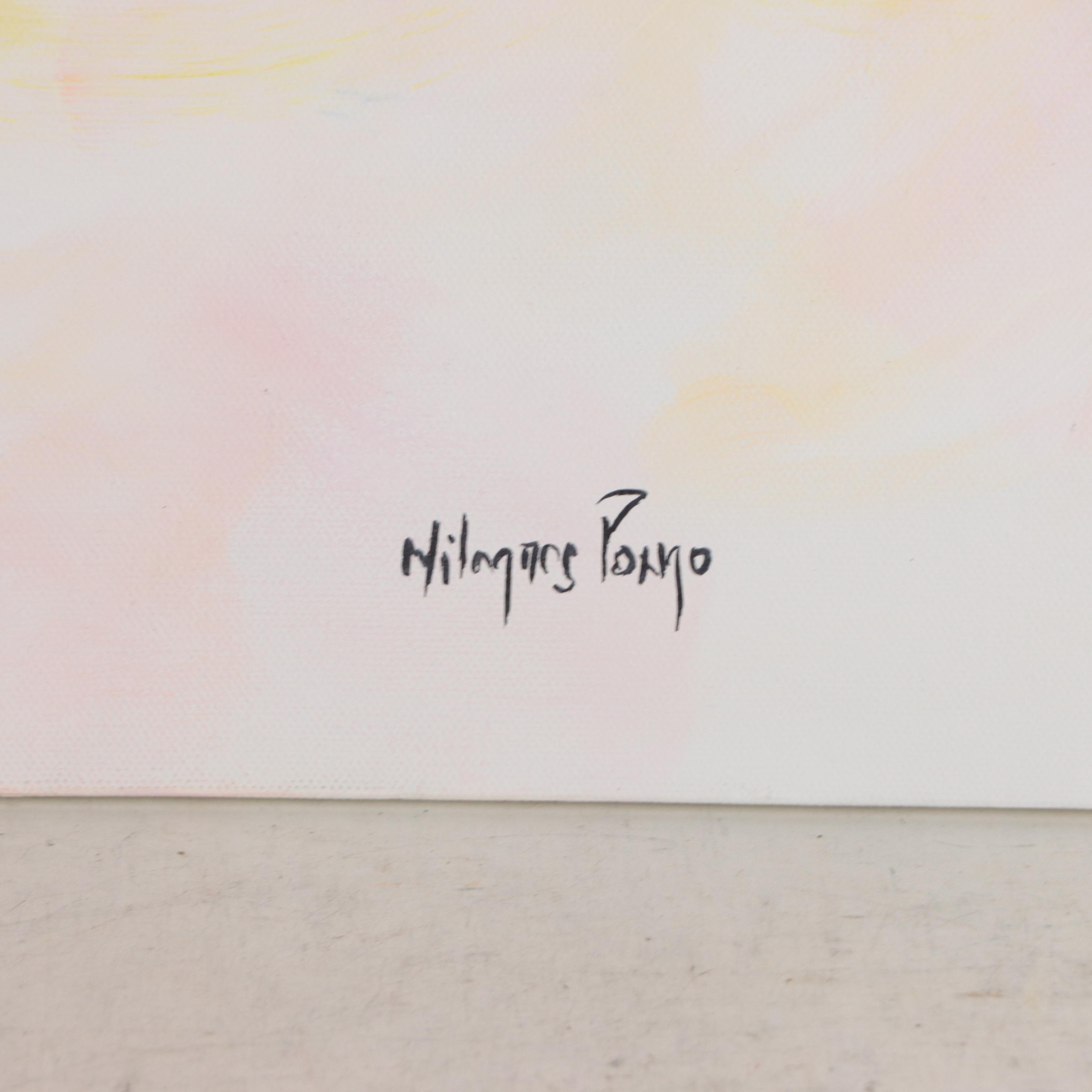 Milagros Pongo Mixed Media Painting "Evolución," 21st Century