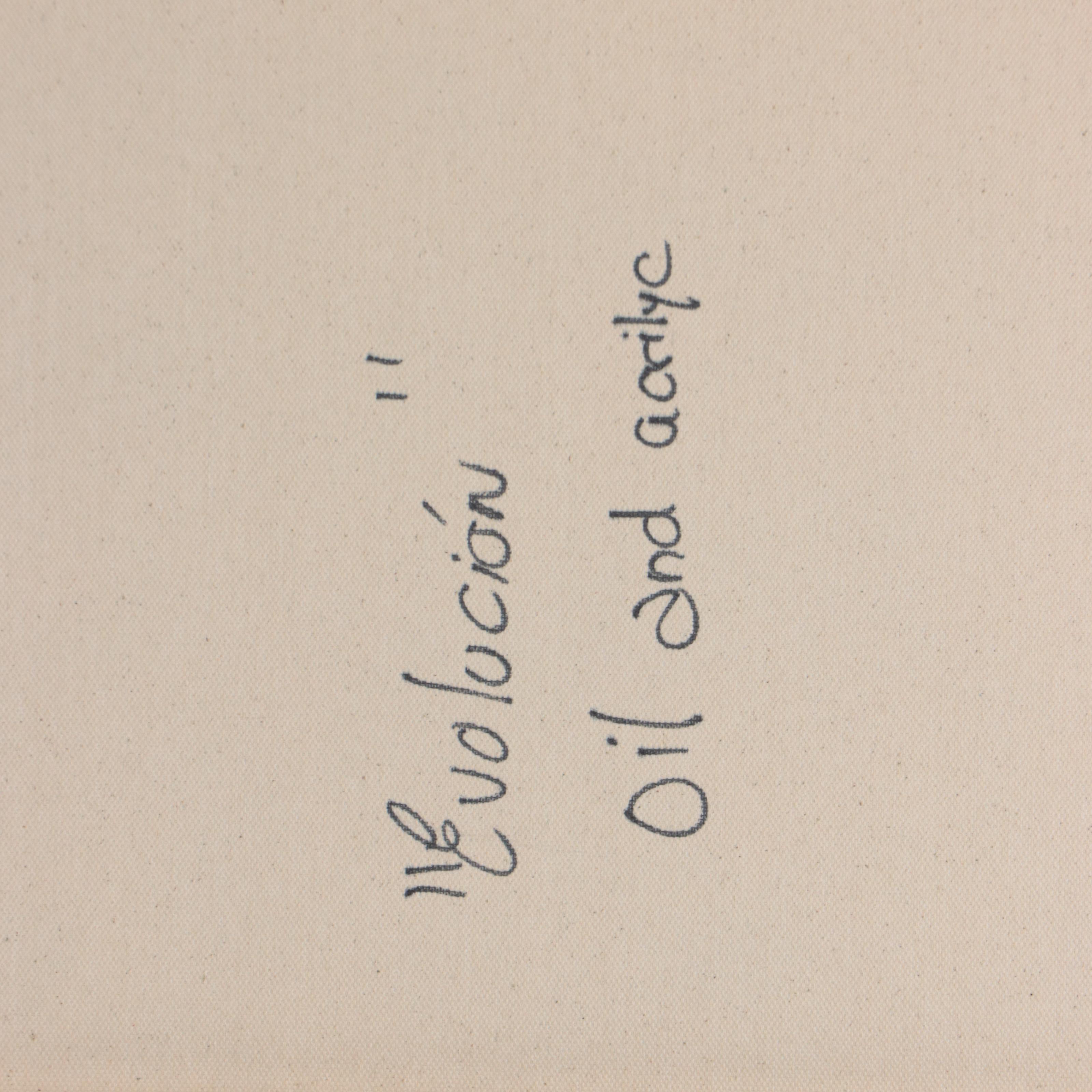 Milagros Pongo Mixed Media Painting "Evolución," 21st Century