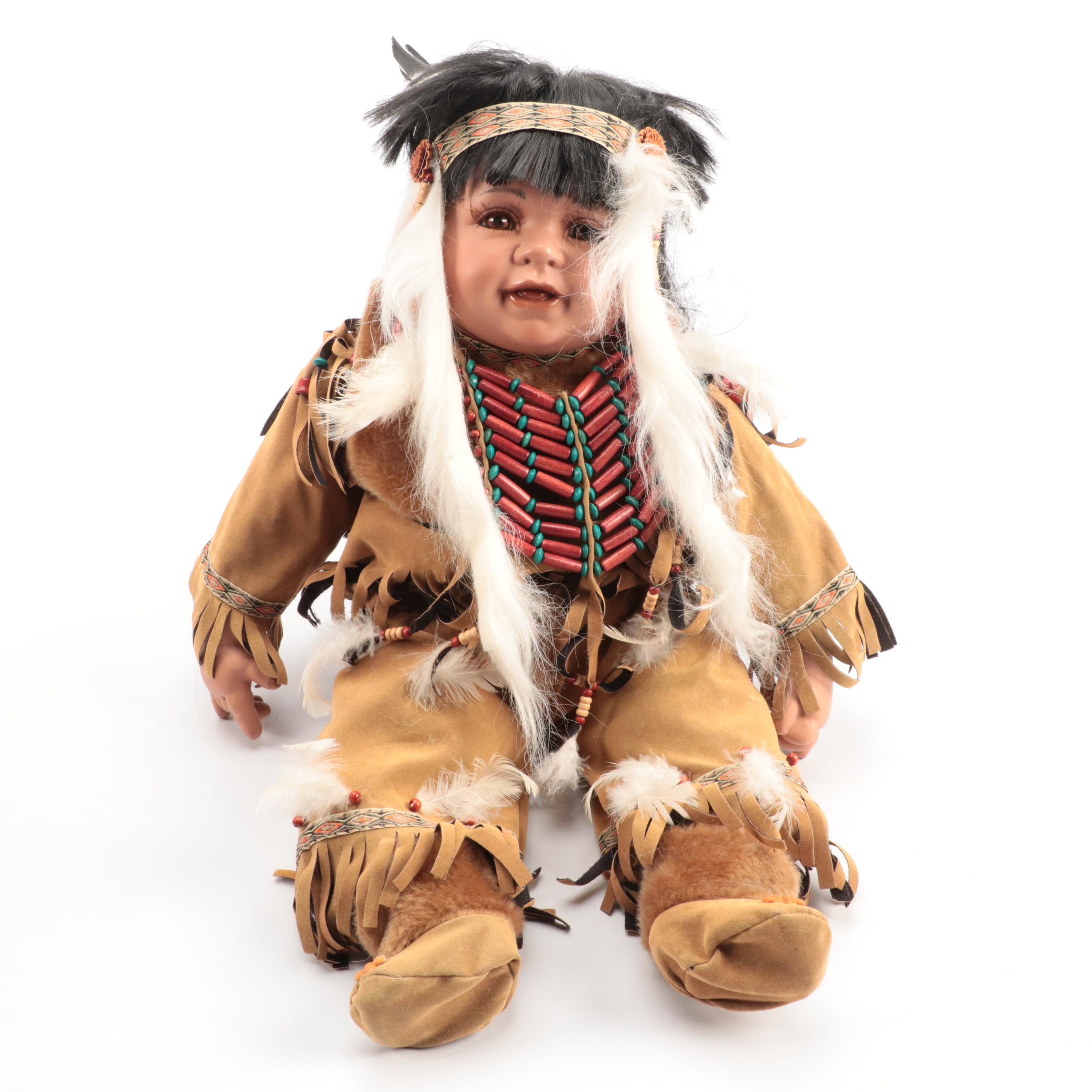 Sweet Dreams Collection and Duck House Native American Style Bisque Dolls