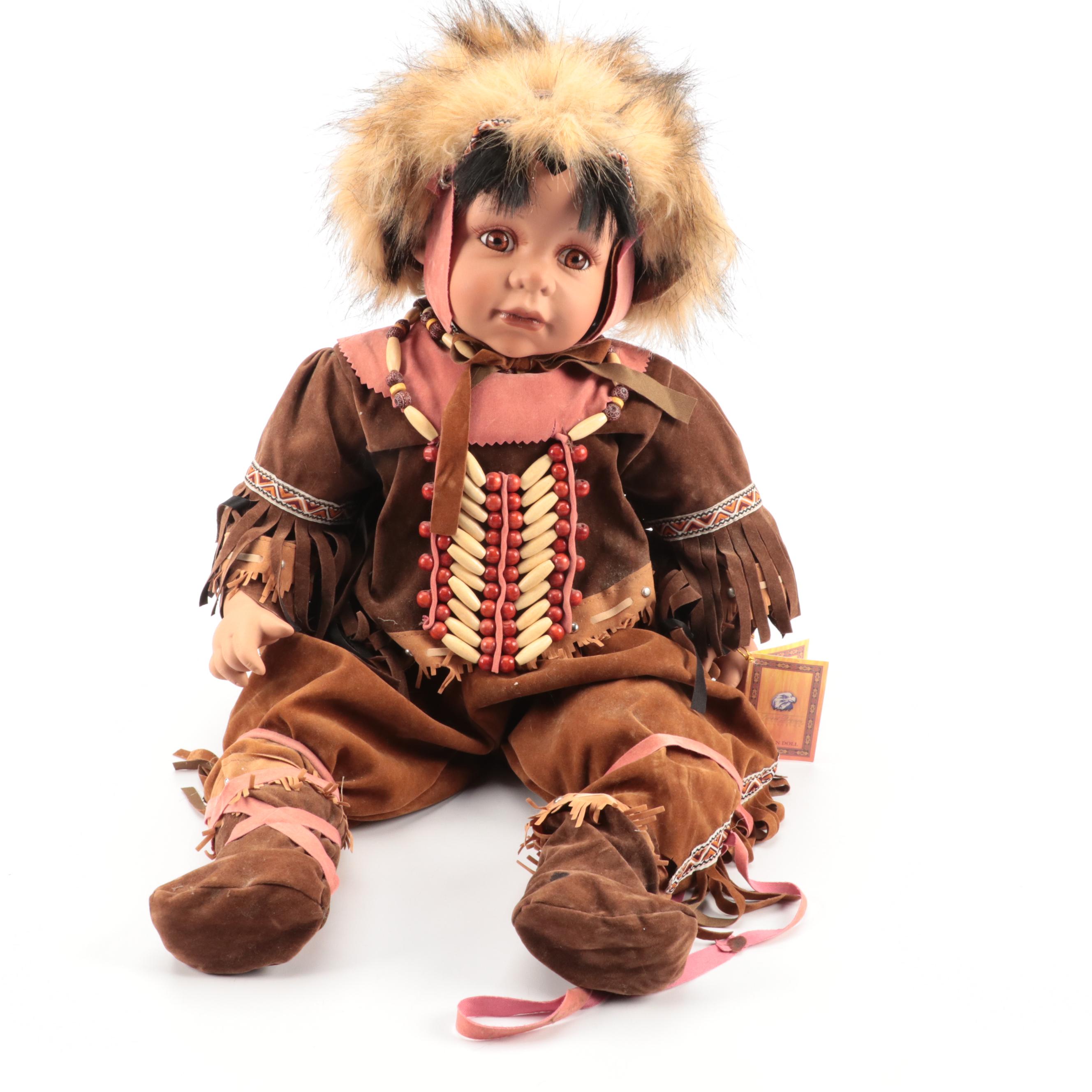 Sweet Dreams Collection and Duck House Native American Style Bisque Dolls