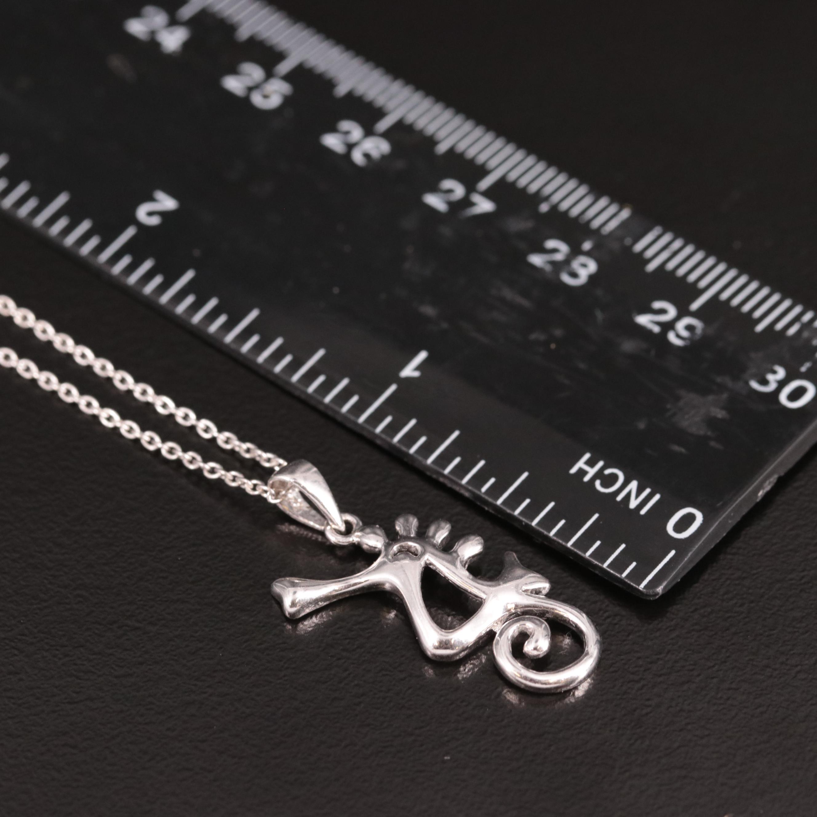 Sterling Seahorse Pendant Necklace