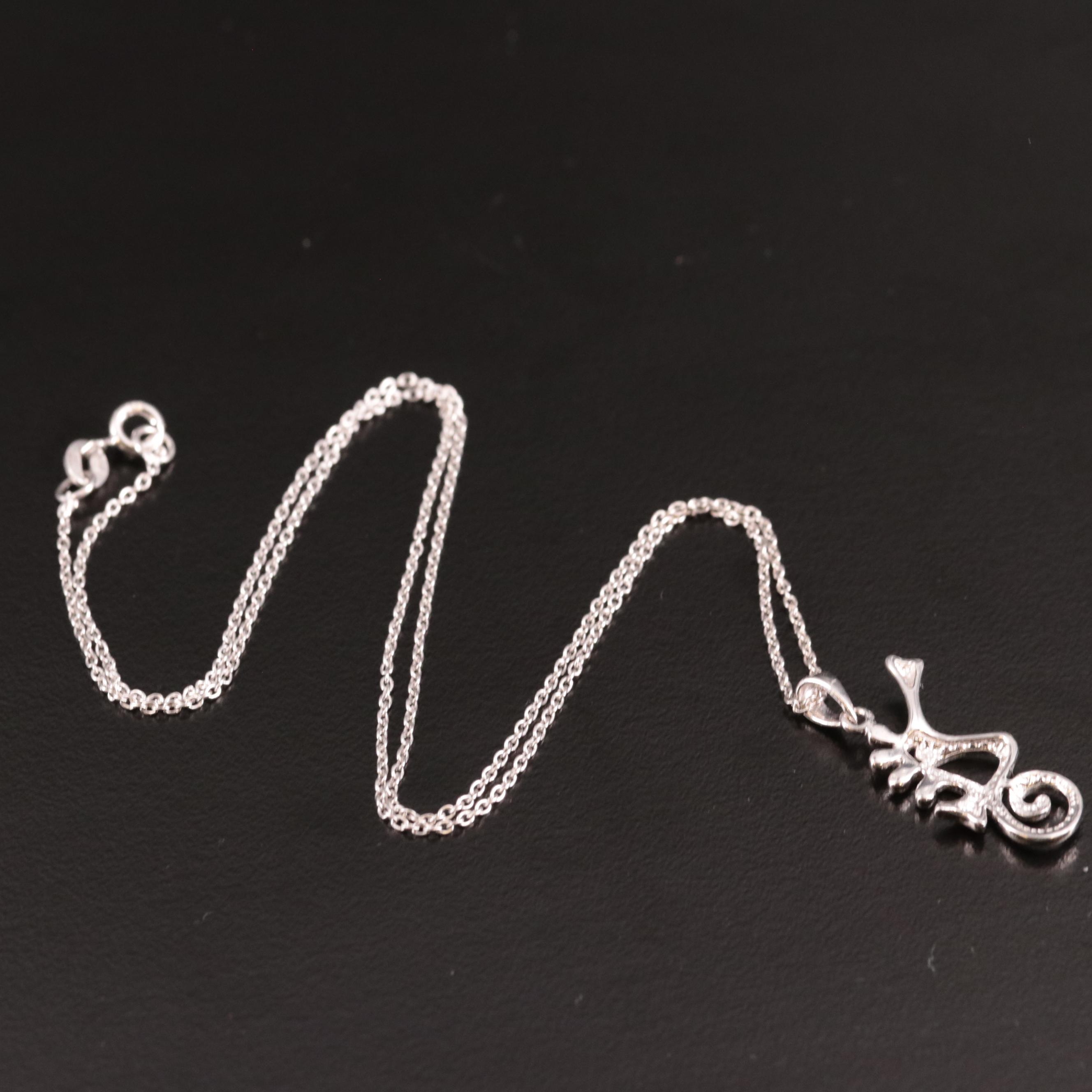 Sterling Seahorse Pendant Necklace