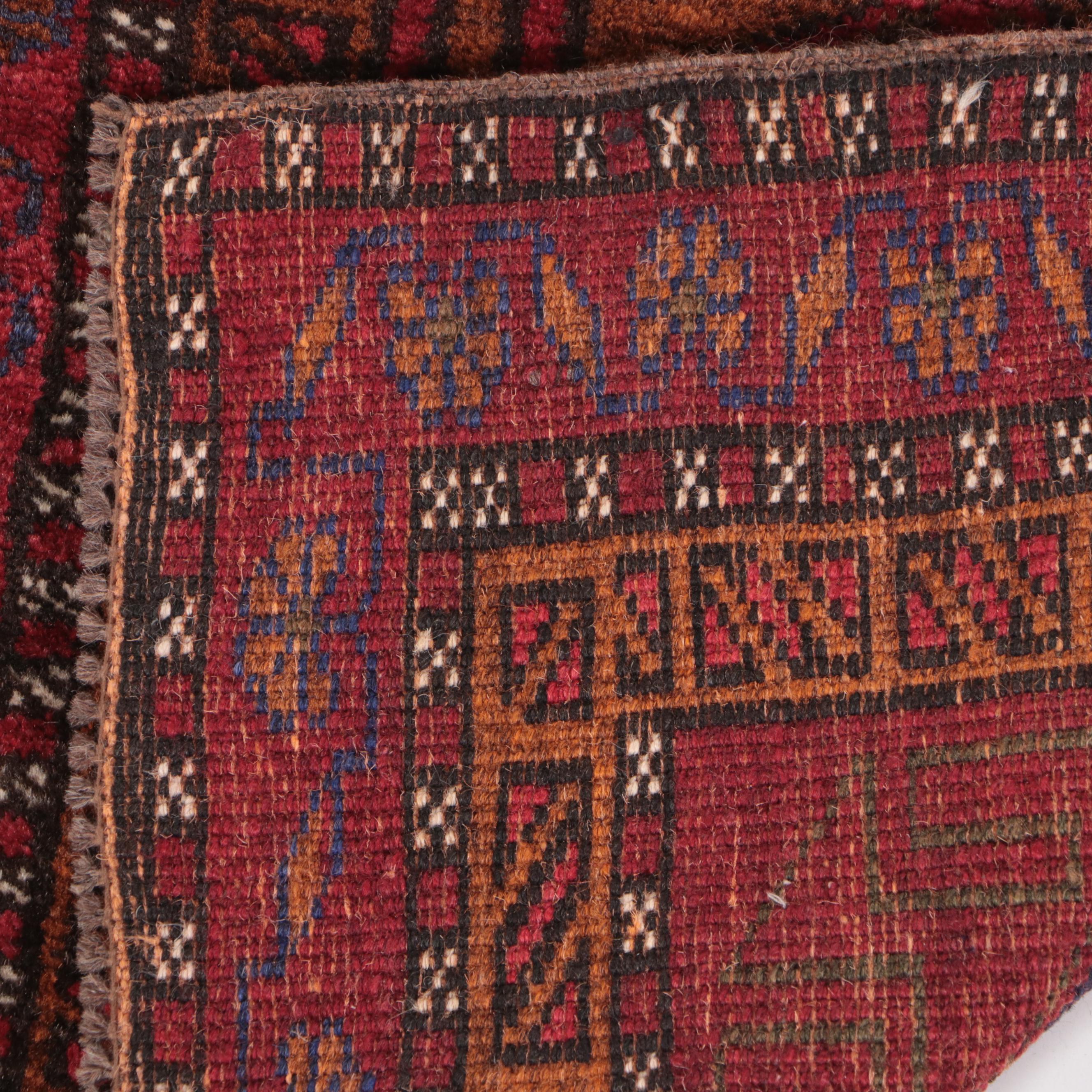 1'7 x 2'4 Hand-Knotted Afghan Baluch Accent Rug