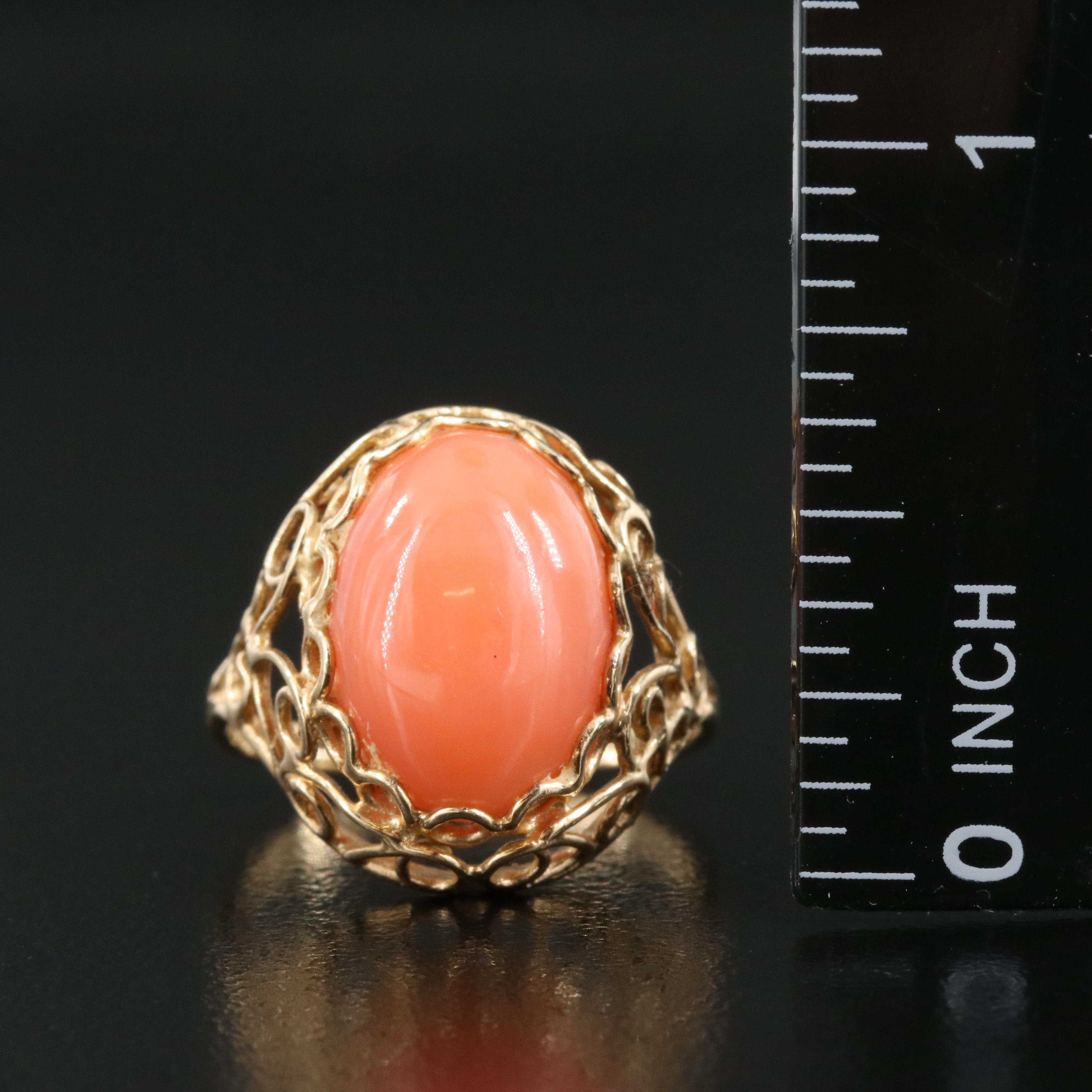 14K Coral Ring