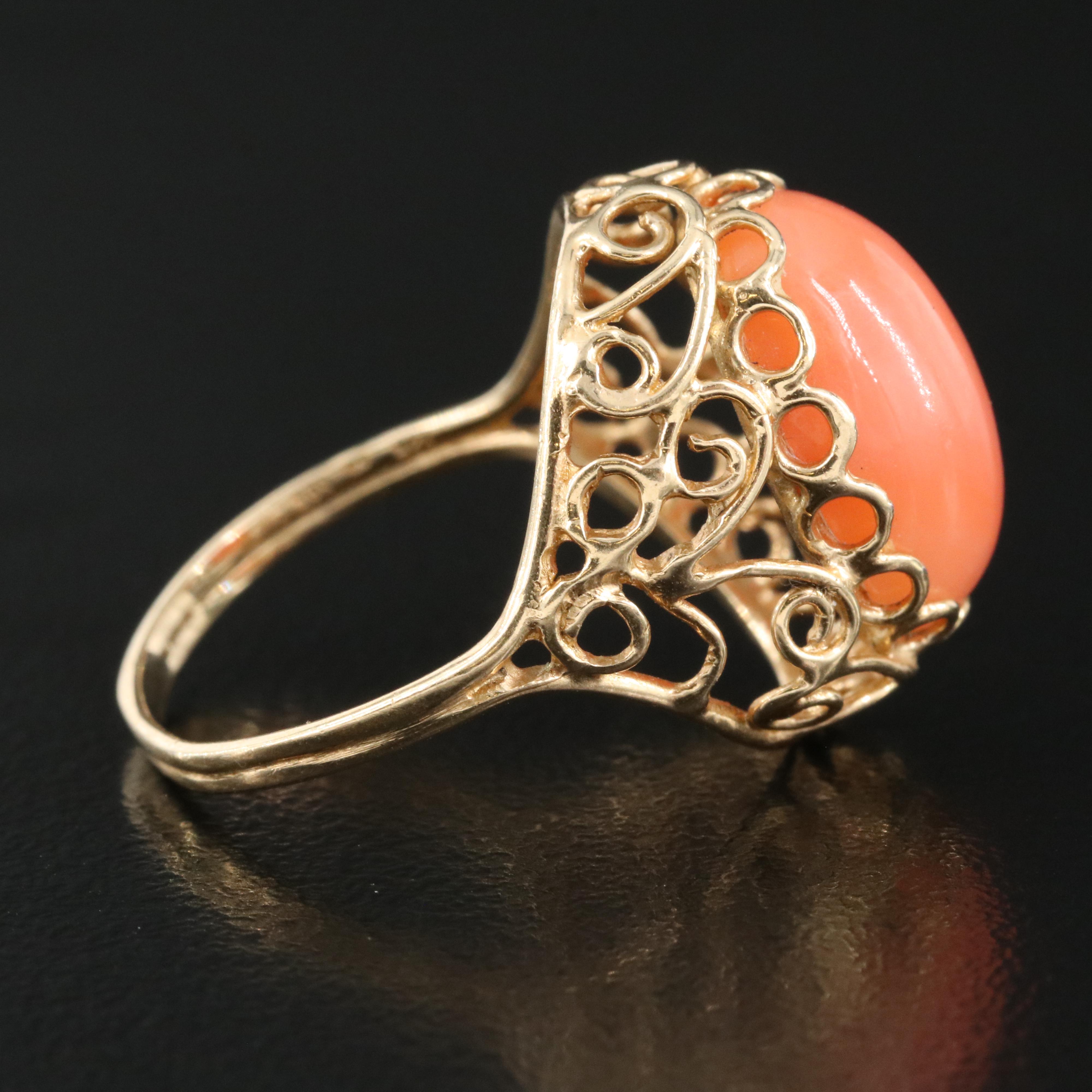 14K Coral Ring