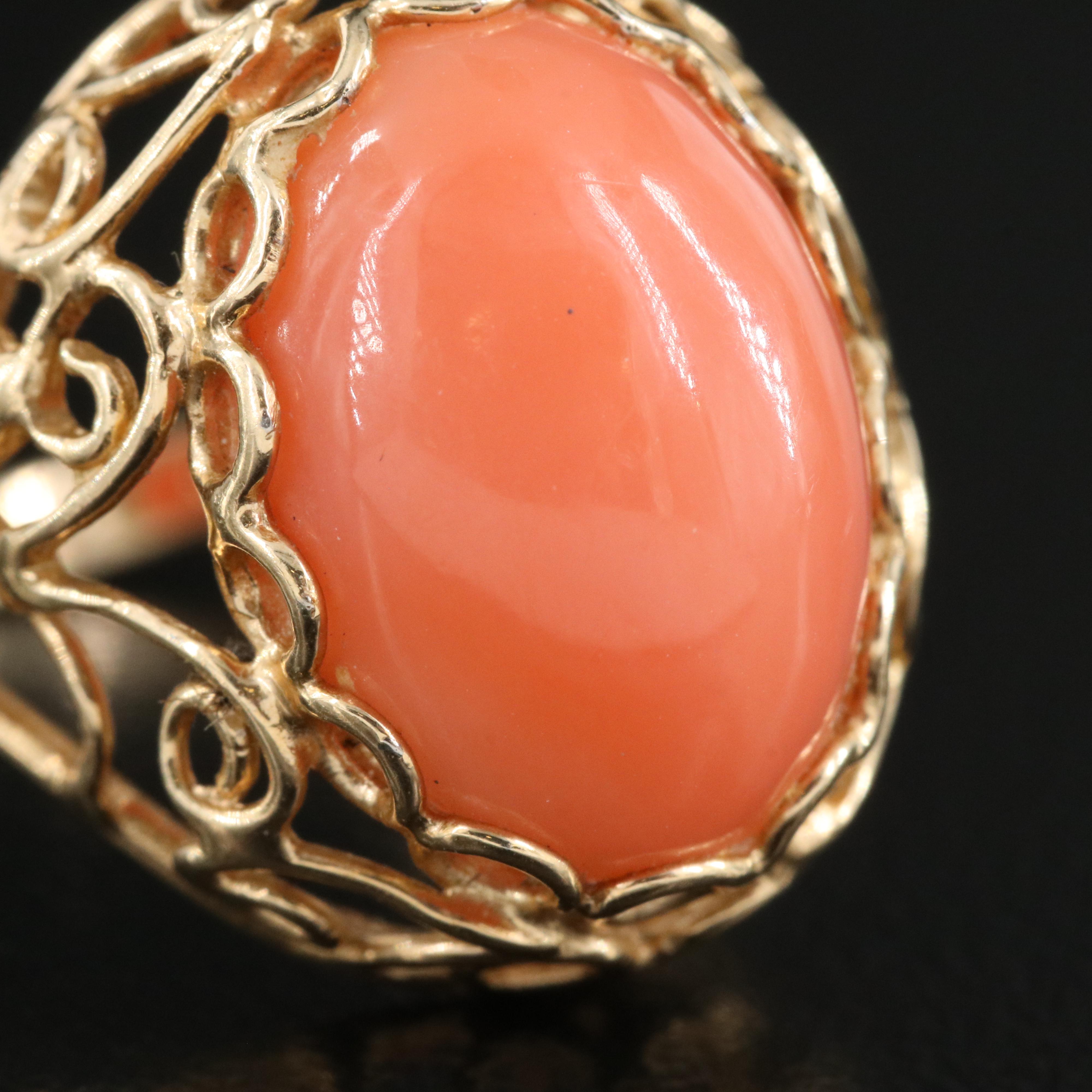 14K Coral Ring