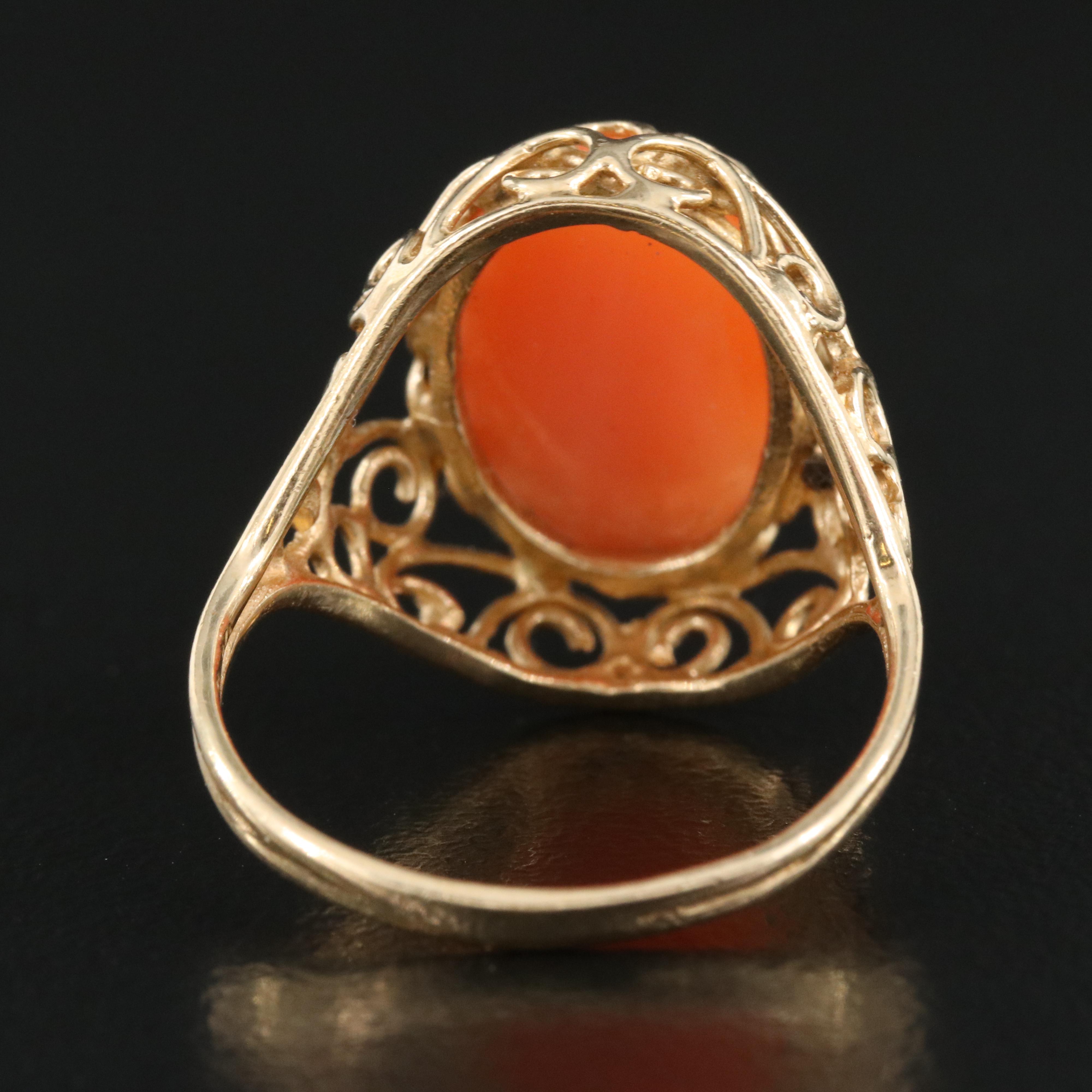 14K Coral Ring