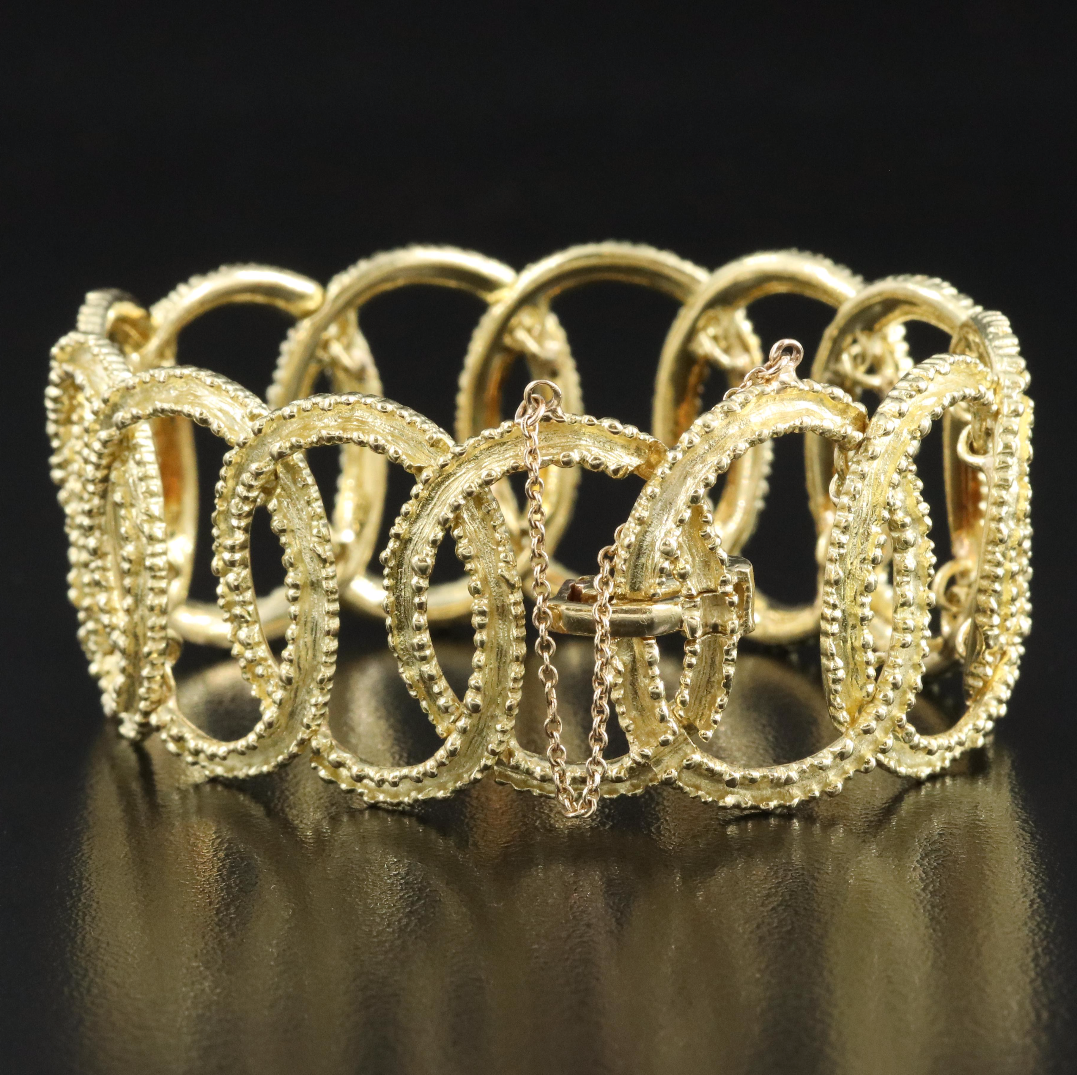 18K Interlocking Oval Link Bracelet