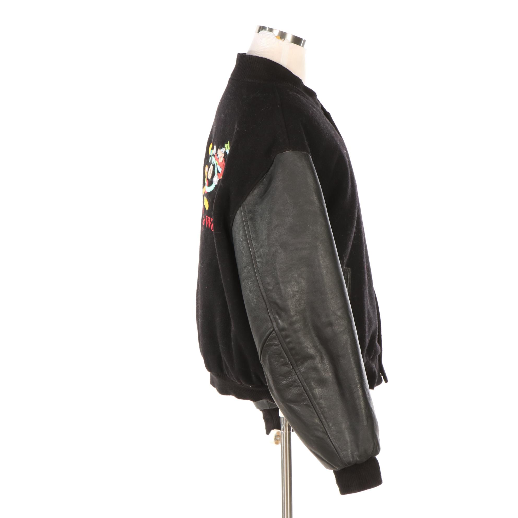 Men's Disney Walt Disney World Insulated Varsity Jacket in Wool and Leather