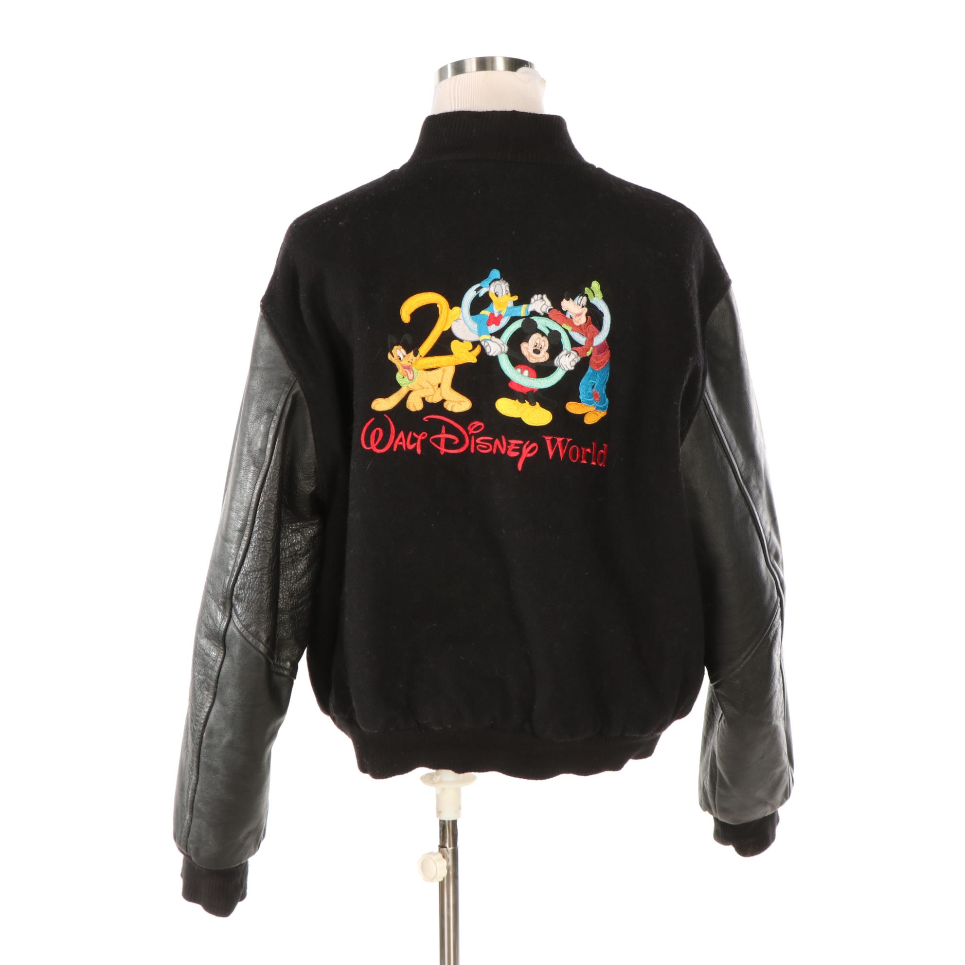Men's Disney Walt Disney World Insulated Varsity Jacket in Wool and Leather