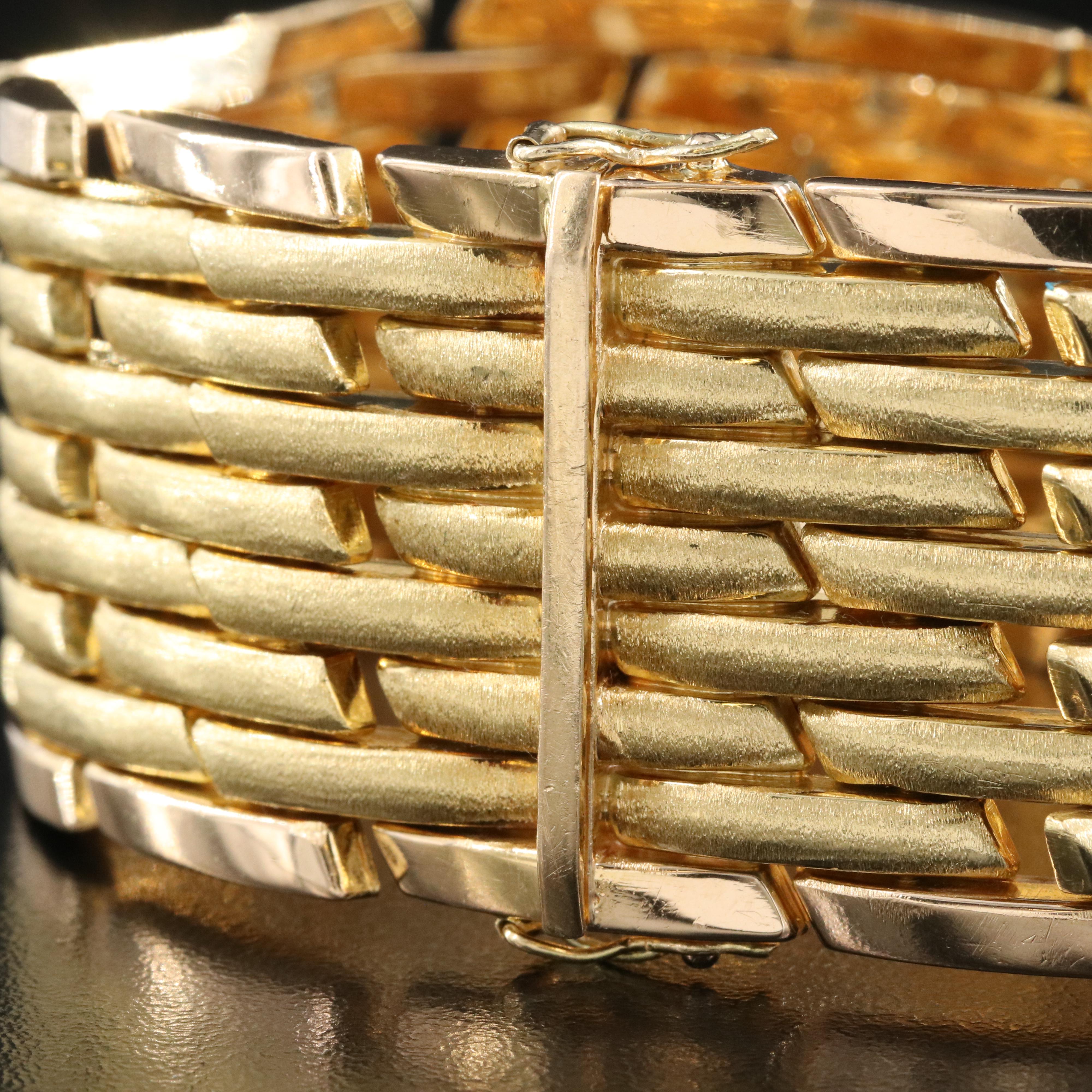 Italian 18K Fancy Panther Link Bracelet