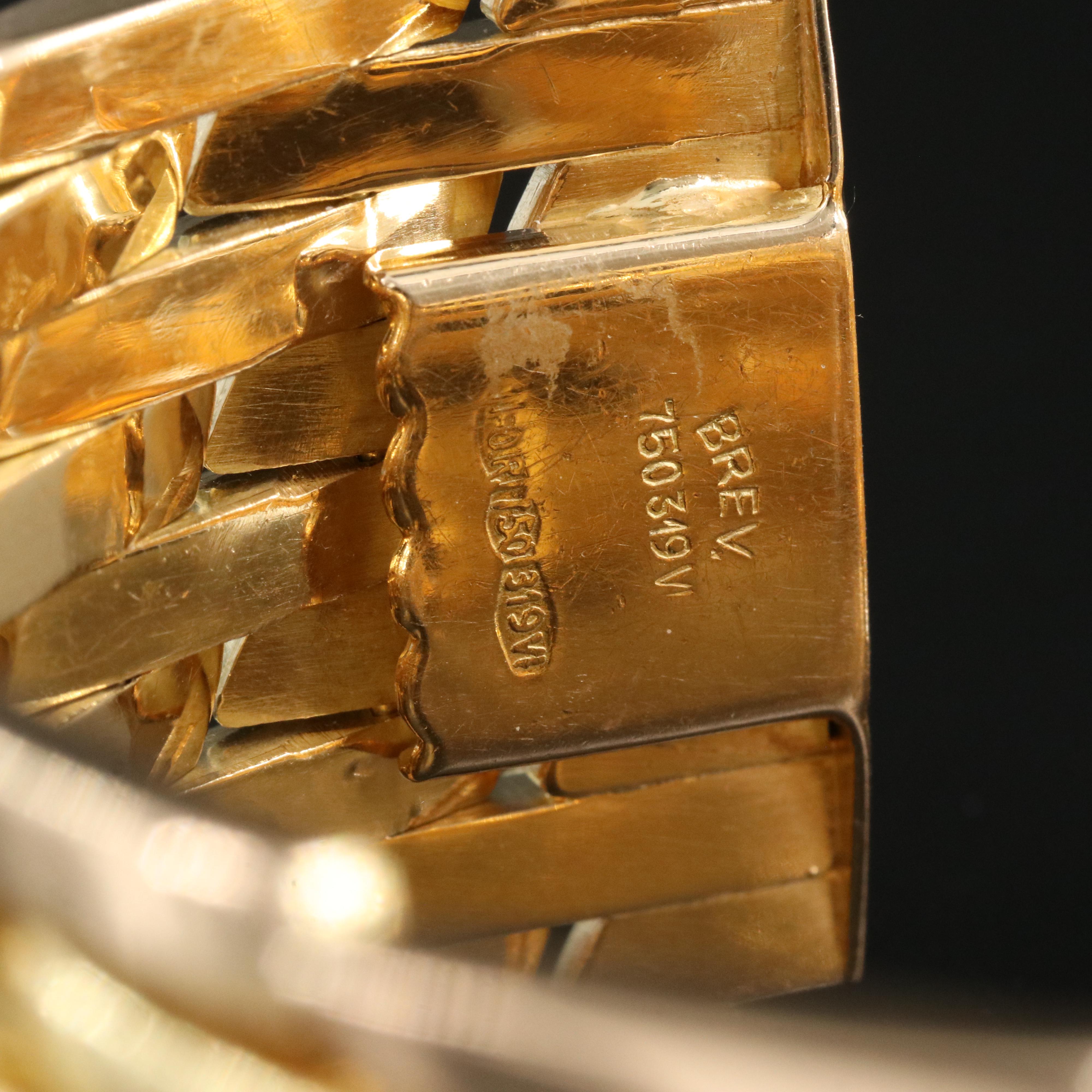 Italian 18K Fancy Panther Link Bracelet