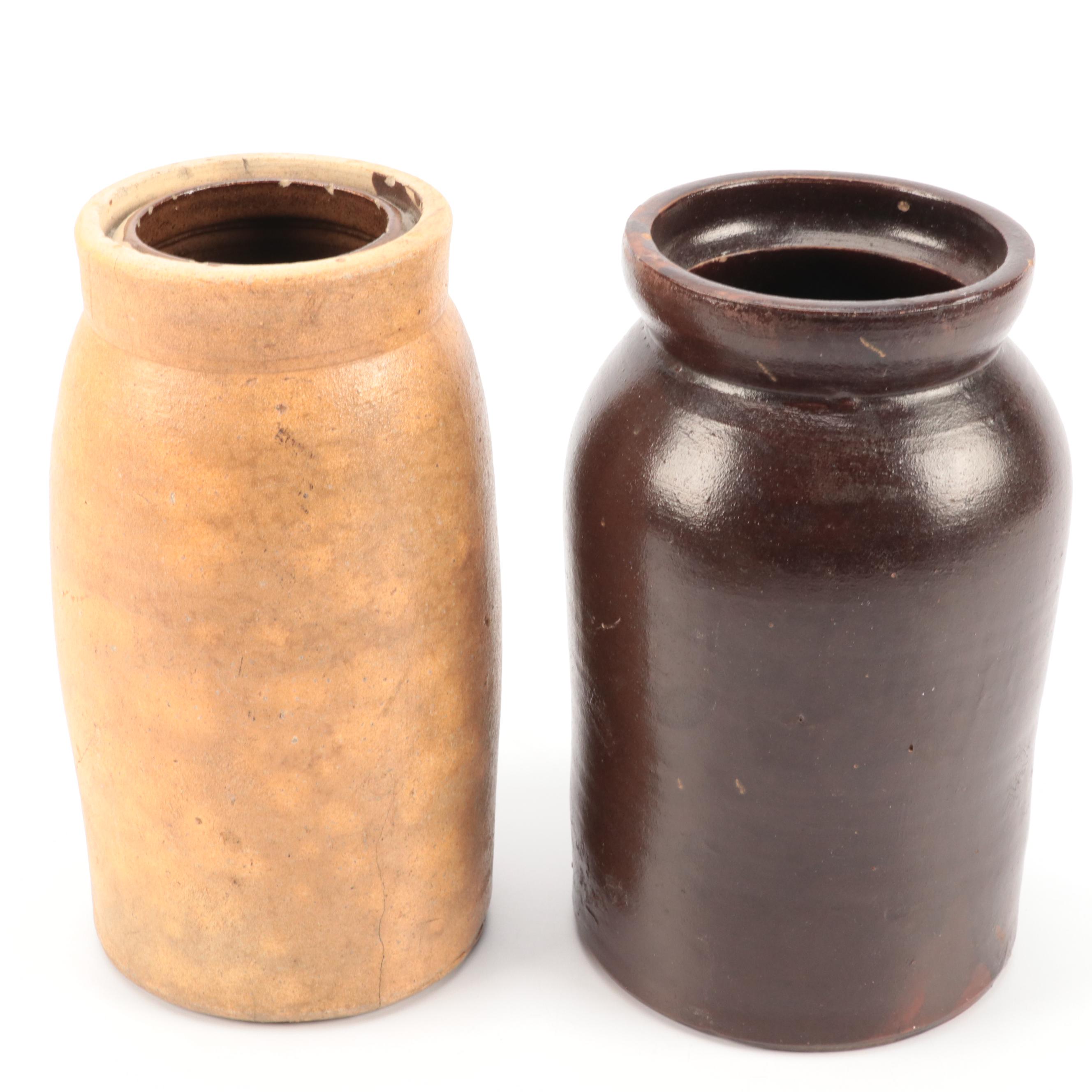 Antique Salt Glazed and Other Stoneware Crocks