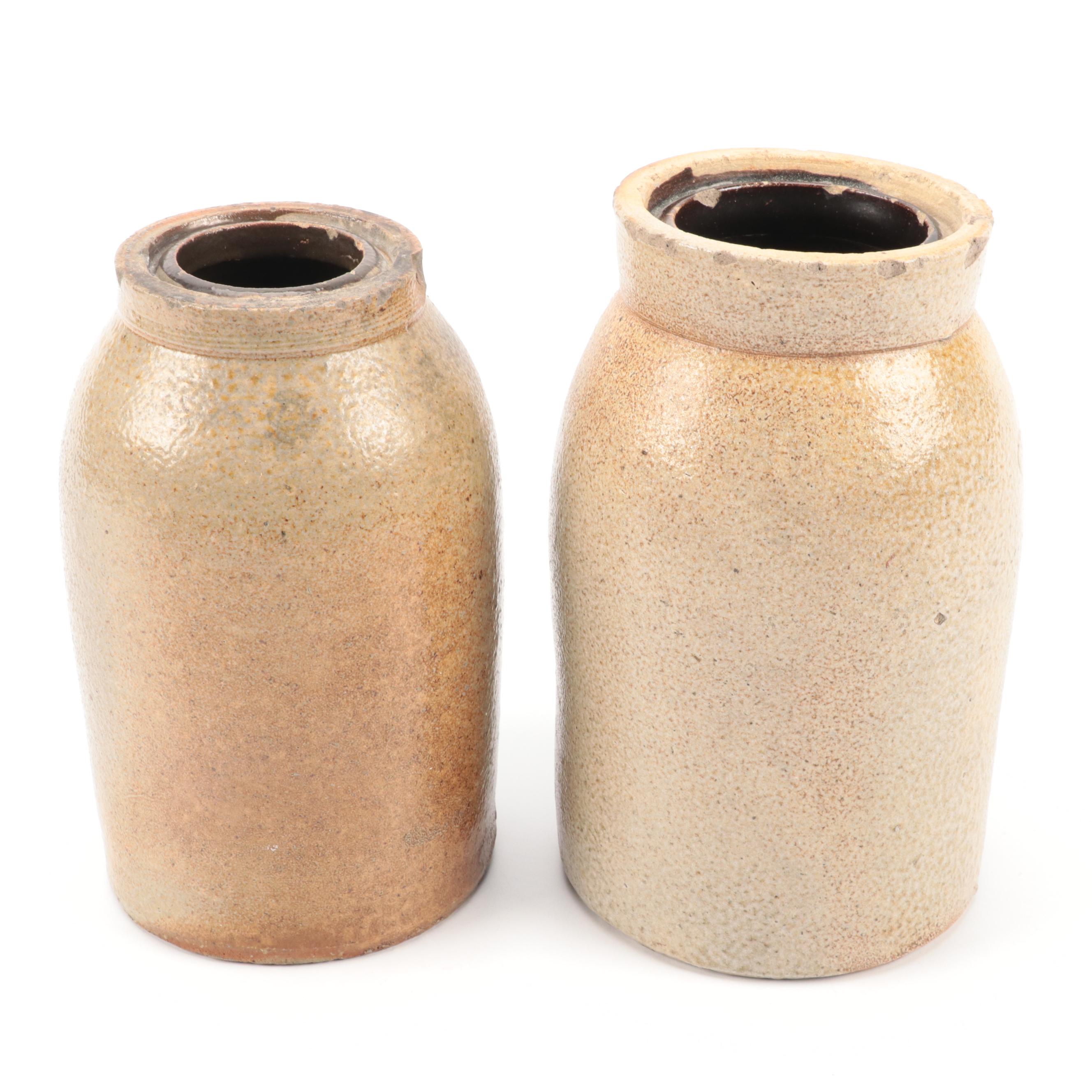 Antique Salt Glazed and Other Stoneware Crocks