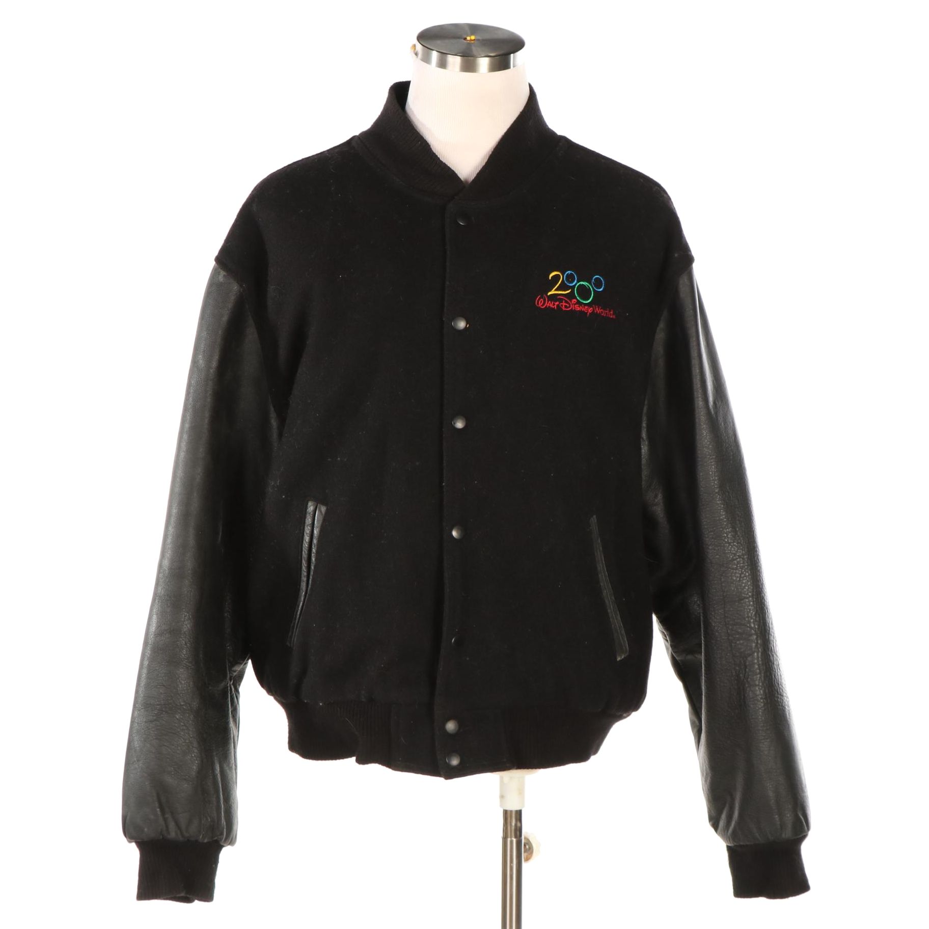 Men's Disney Walt Disney World Insulated Varsity Jacket in Wool and Leather