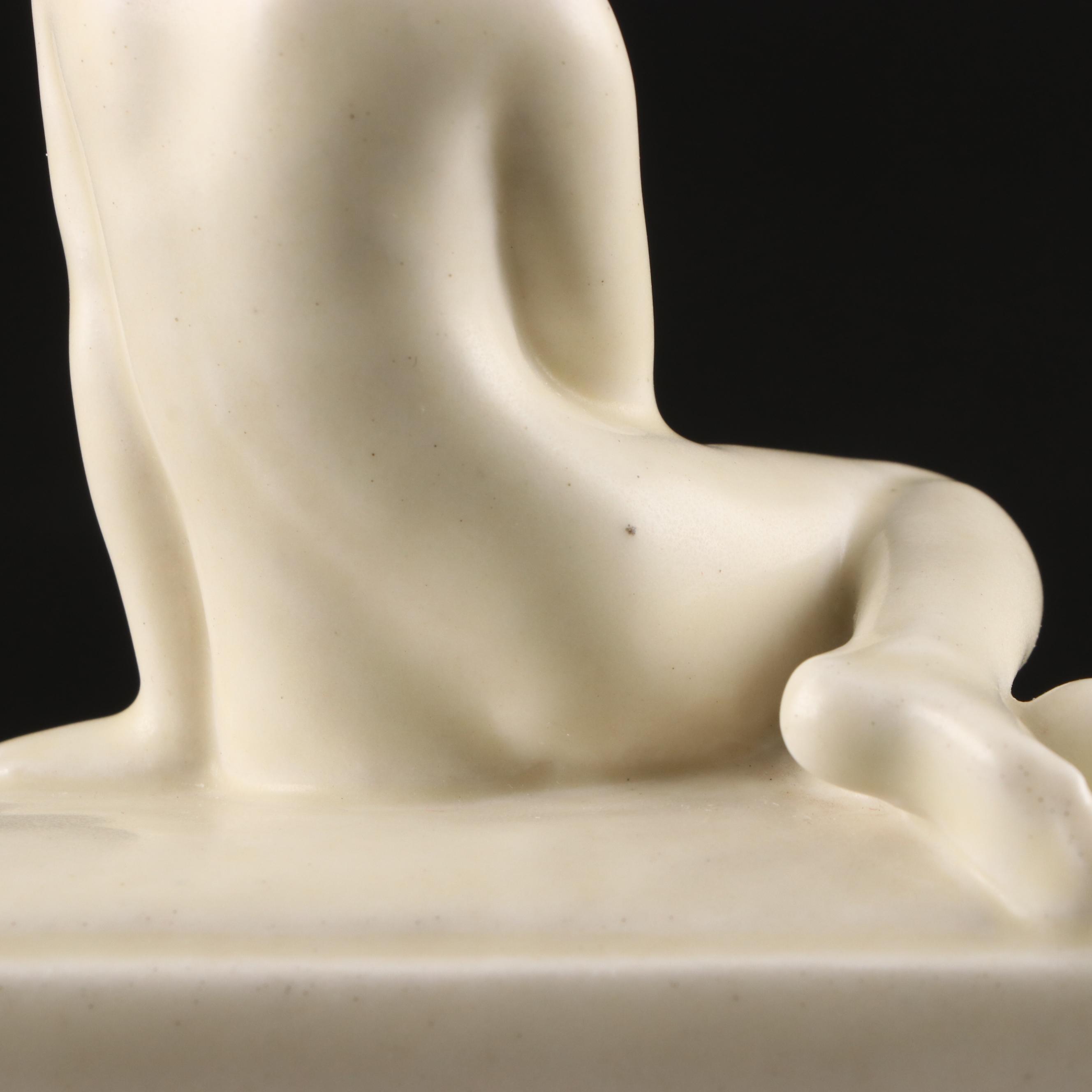 Louise Abel for Rookwood Pottery Glazed Ceramic Seated Paperweight, 1928