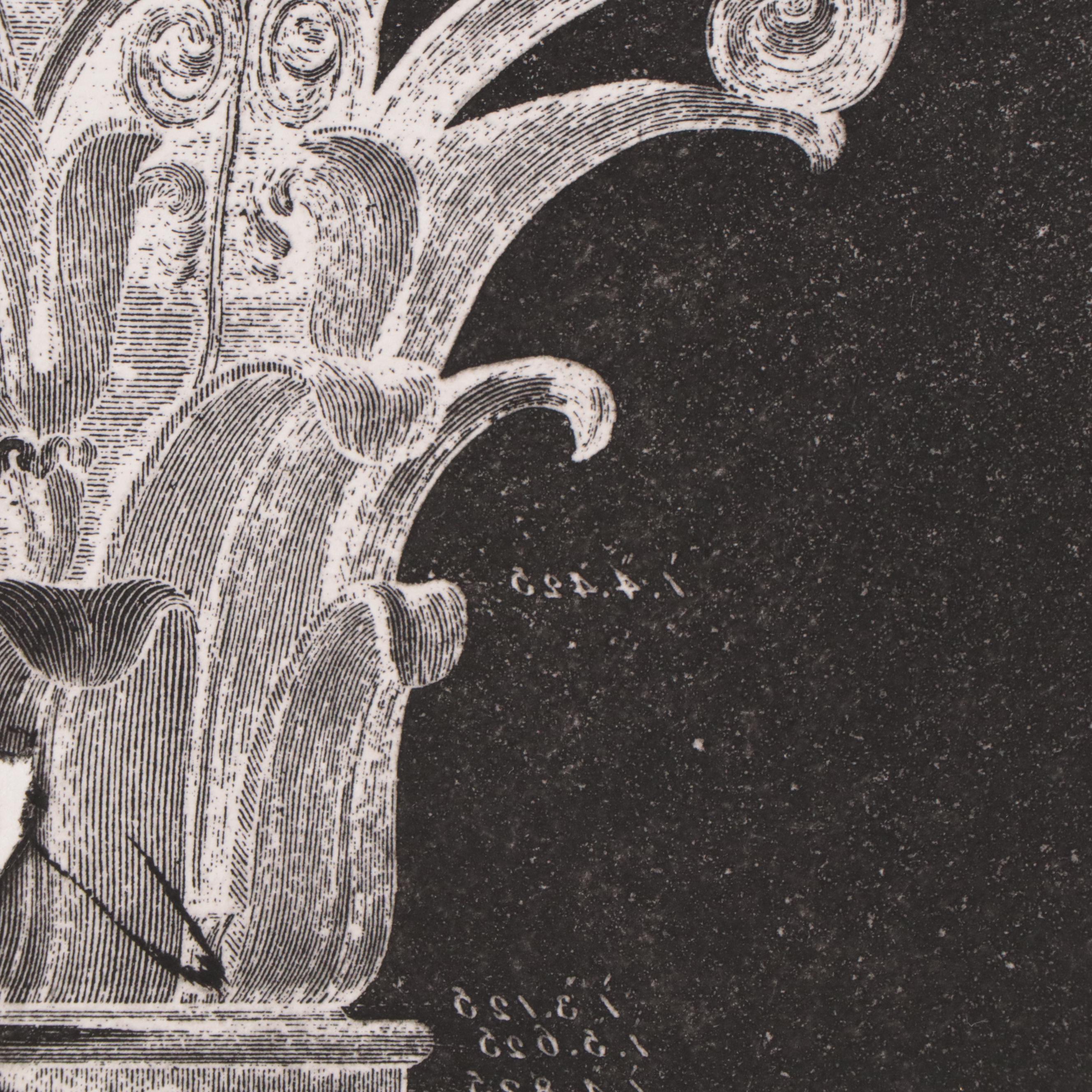 Sidney Chafetz Etching of Man and Corinthian Capital