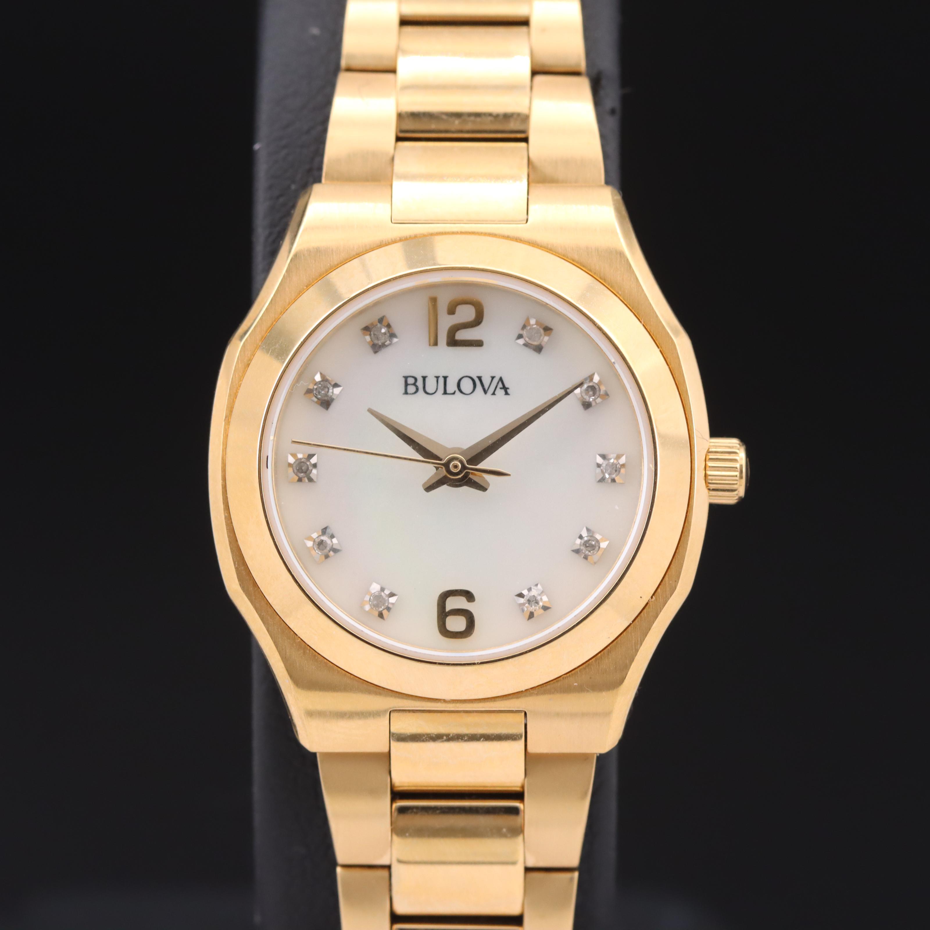 Bulova Diamond and Mother-of-Pearl Dial Watch