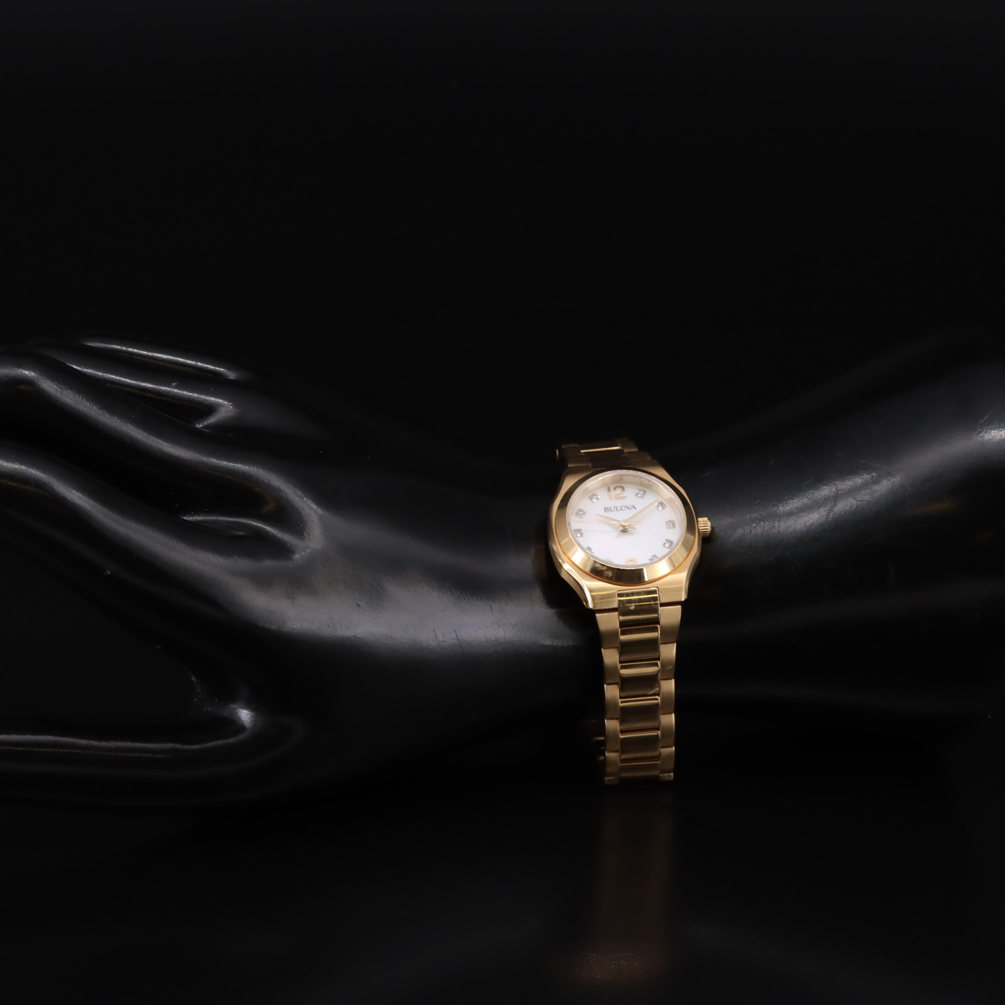 Bulova Diamond and Mother-of-Pearl Dial Watch