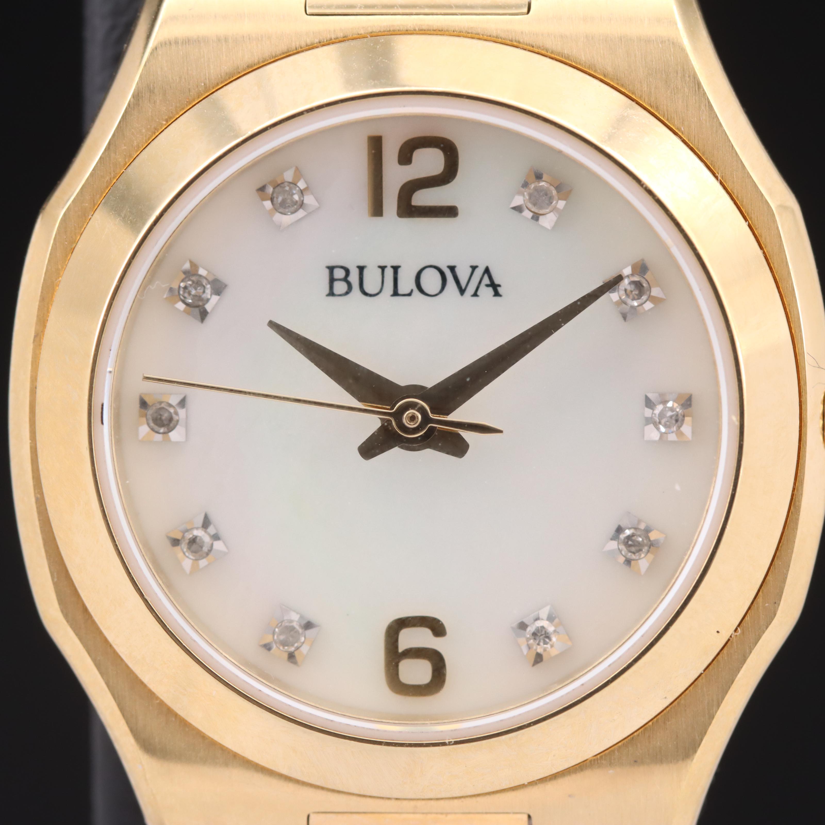 Bulova Diamond and Mother-of-Pearl Dial Watch