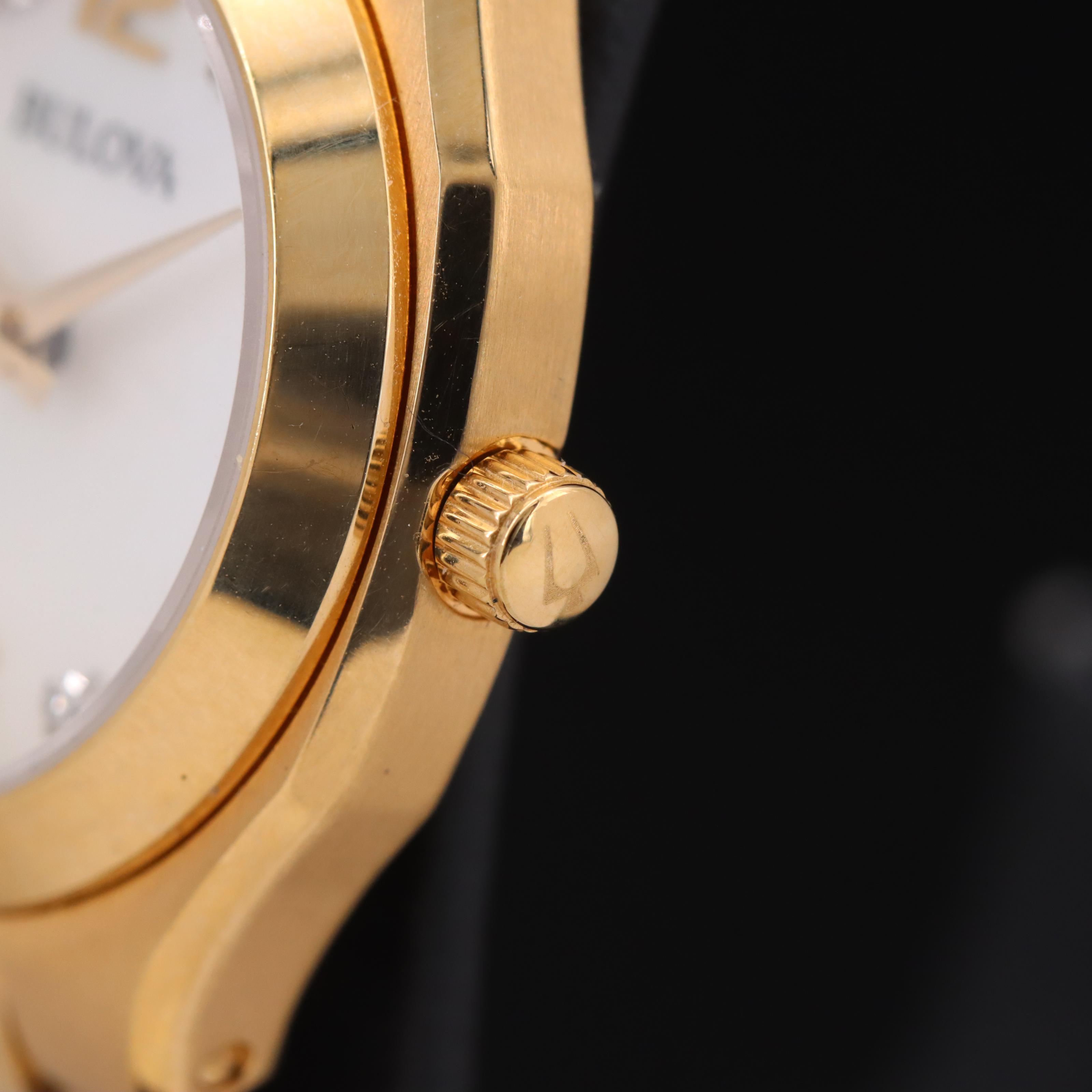 Bulova Diamond and Mother-of-Pearl Dial Watch