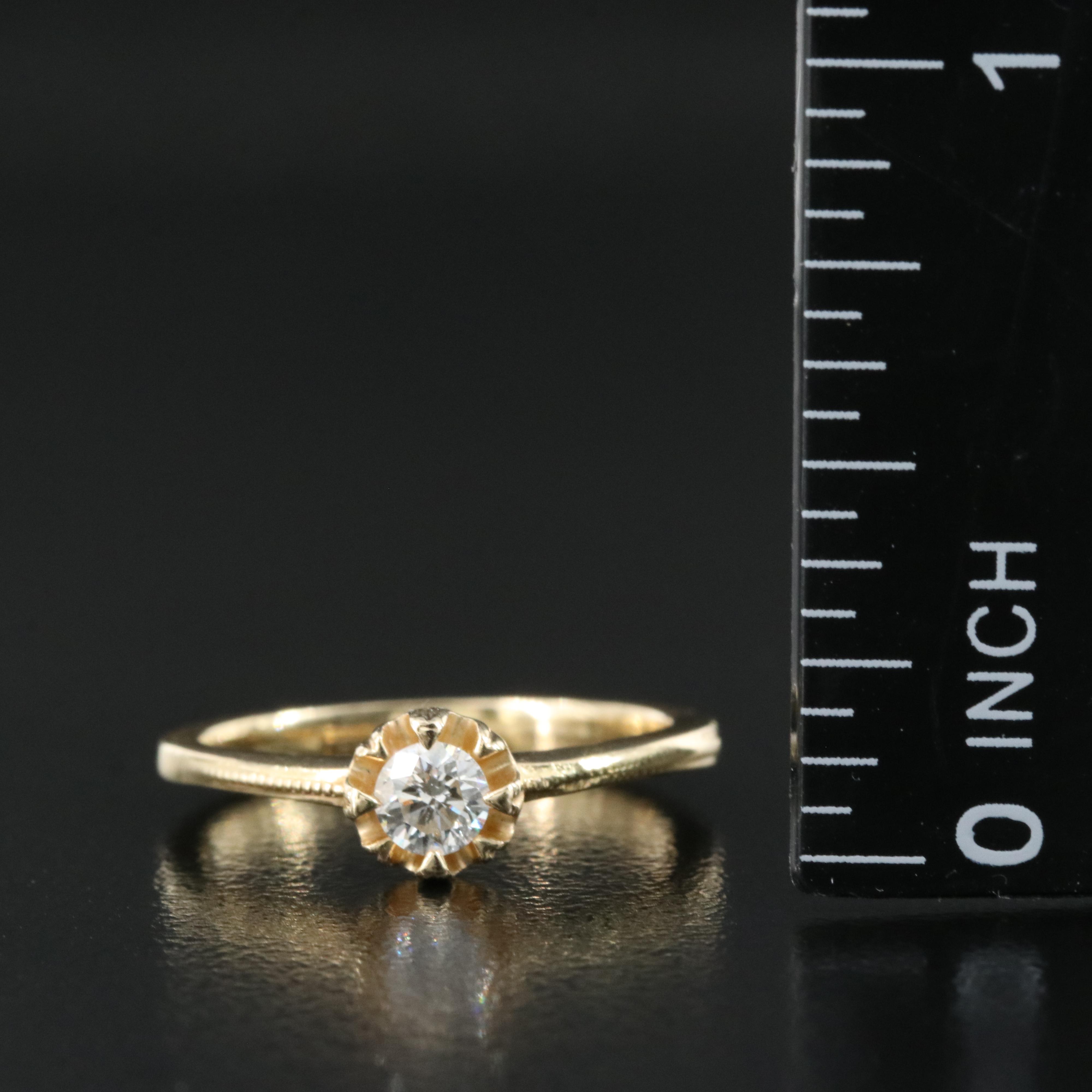 14K 0.20 CT Diamond Solitaire Ring