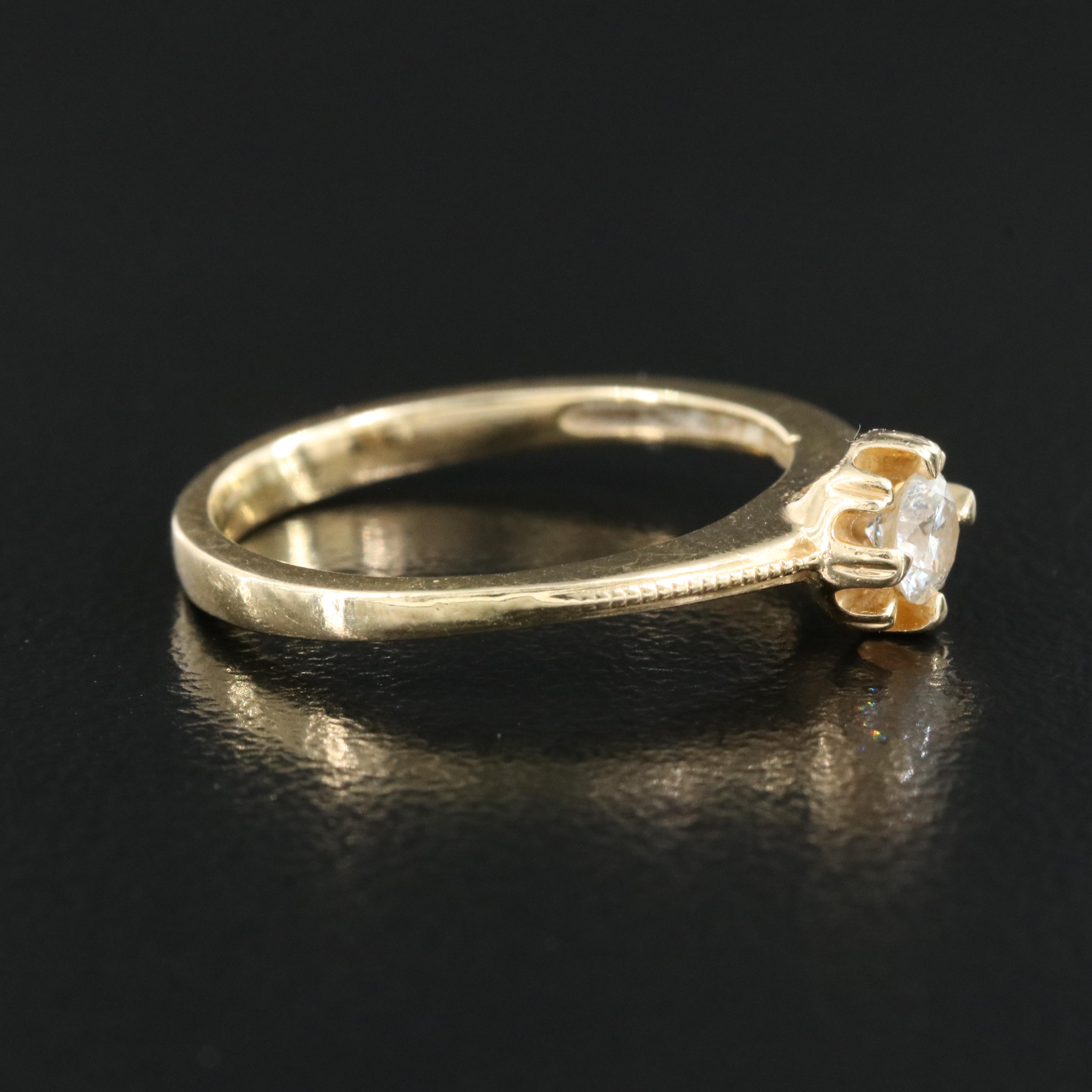 14K 0.20 CT Diamond Solitaire Ring