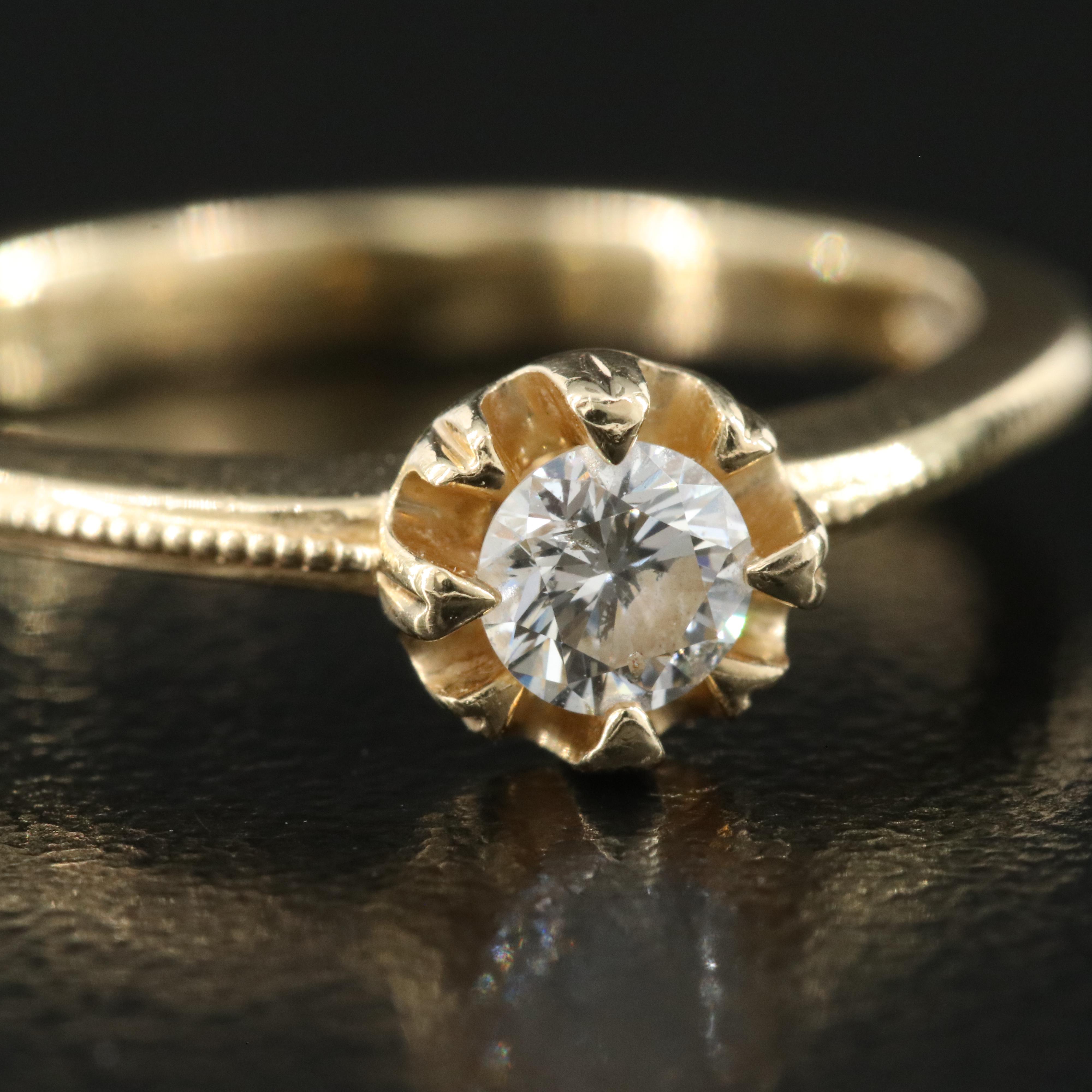 14K 0.20 CT Diamond Solitaire Ring