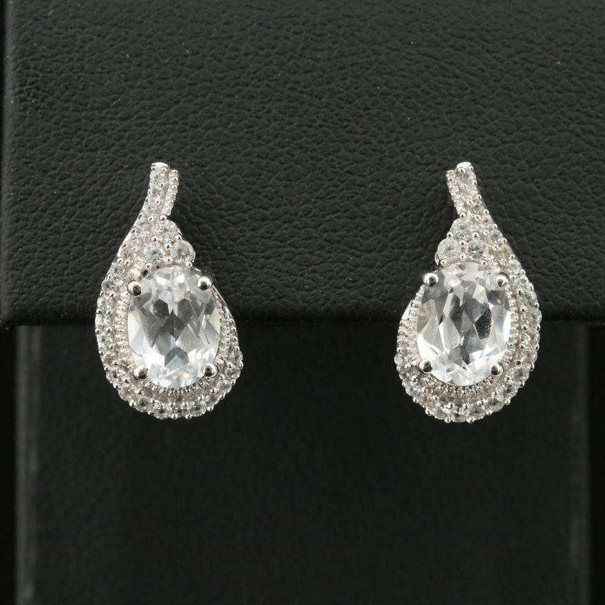 Sterling Sapphire Teardrop Earrings