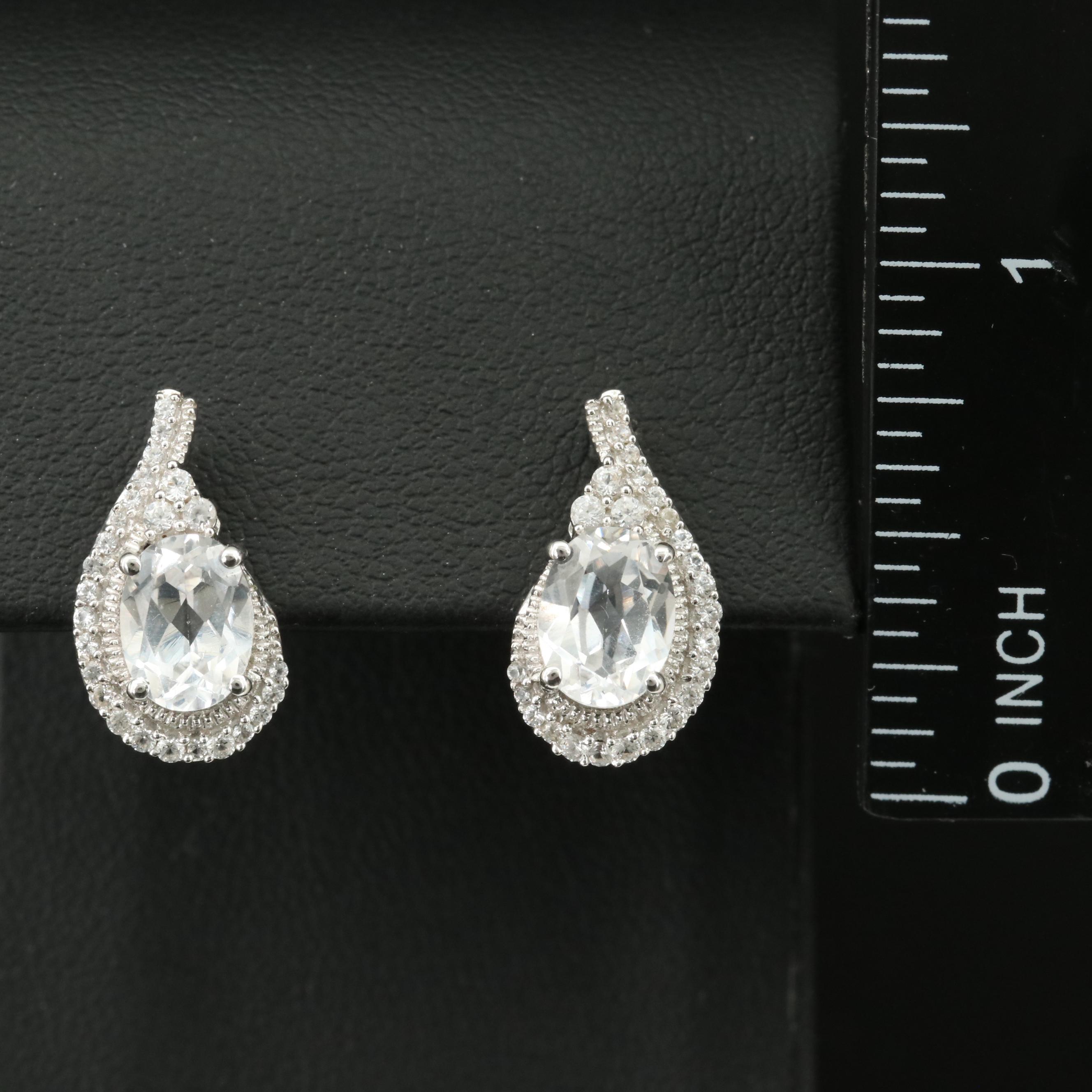 Sterling Sapphire Teardrop Earrings