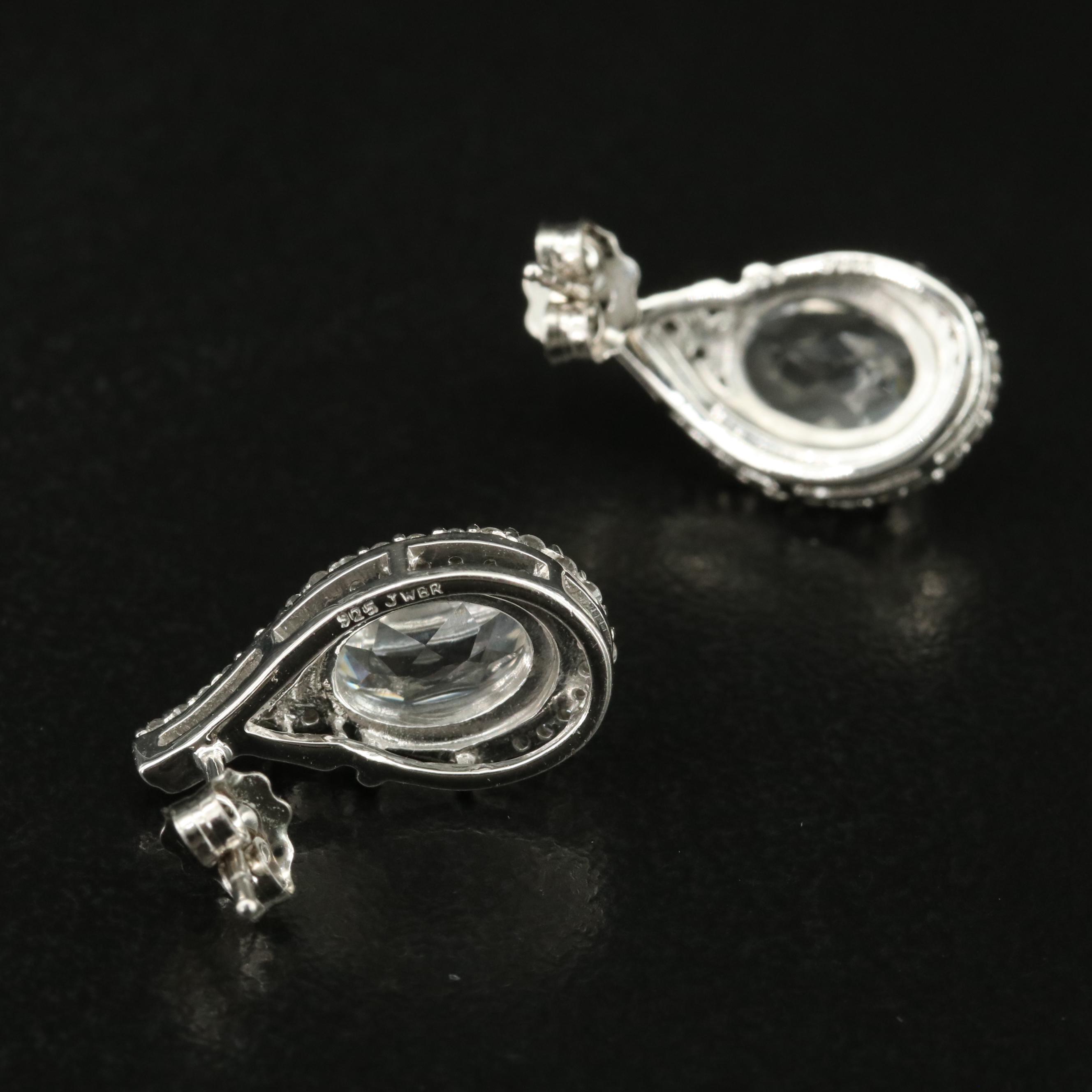 Sterling Sapphire Teardrop Earrings