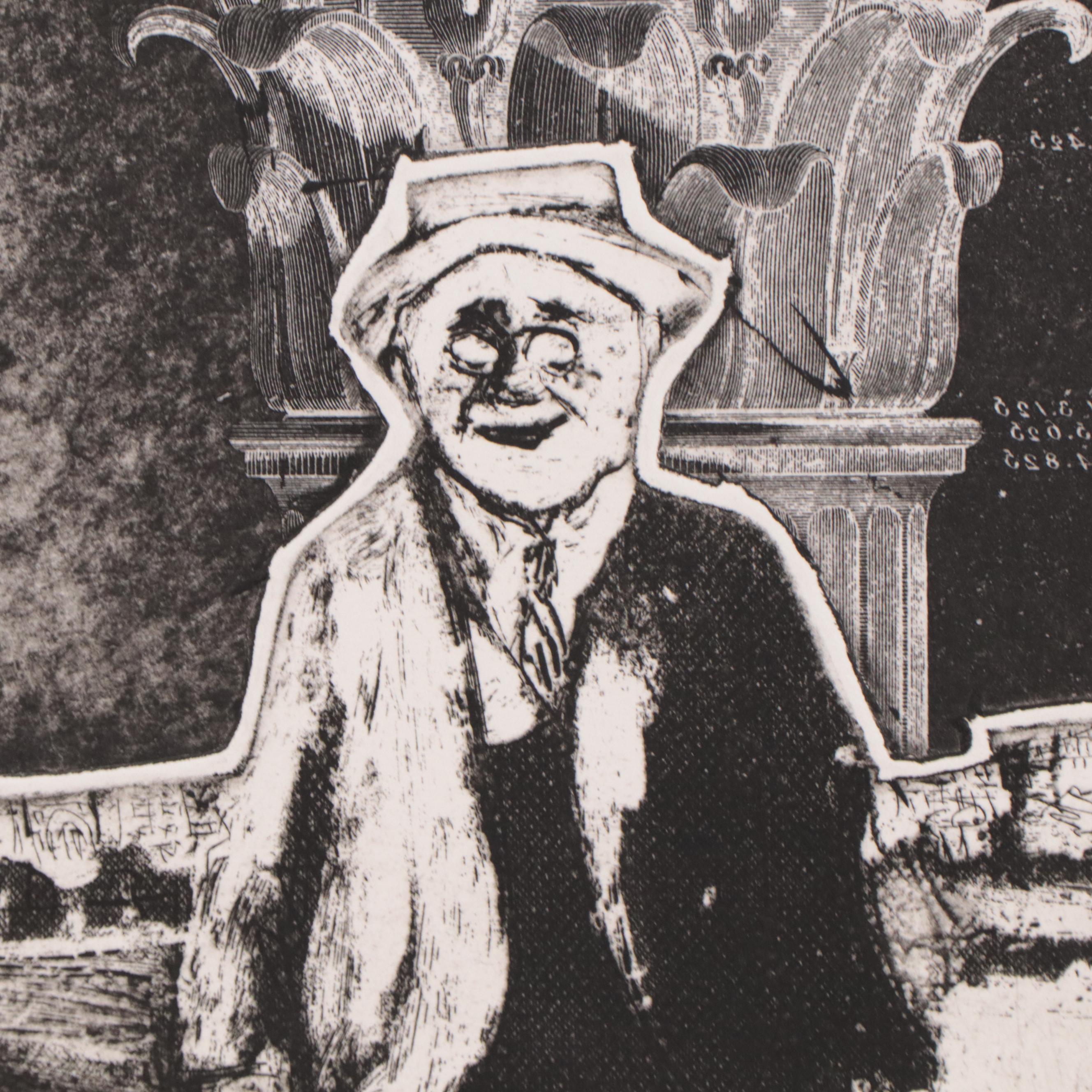 Sidney Chafetz Etching of Man and Corinthian Capital