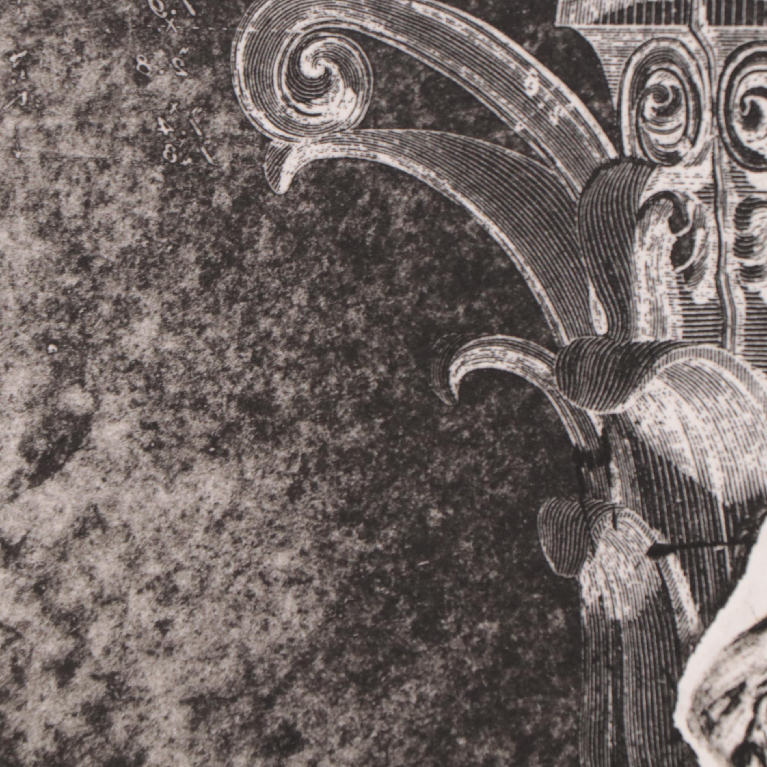 Sidney Chafetz Etching of Man and Corinthian Capital