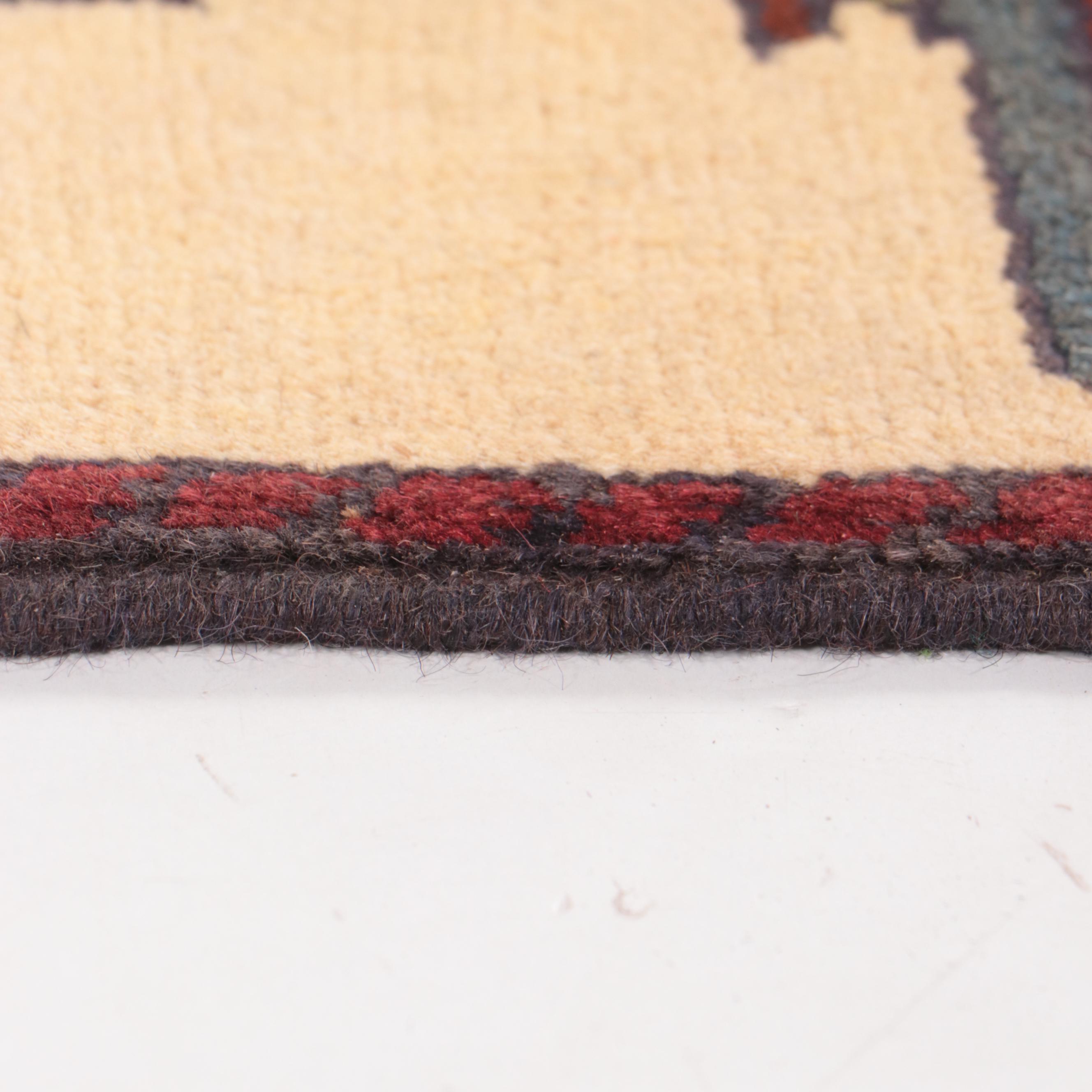 2' x 3' Hand-Knotted Afghan Pictorial War Rug