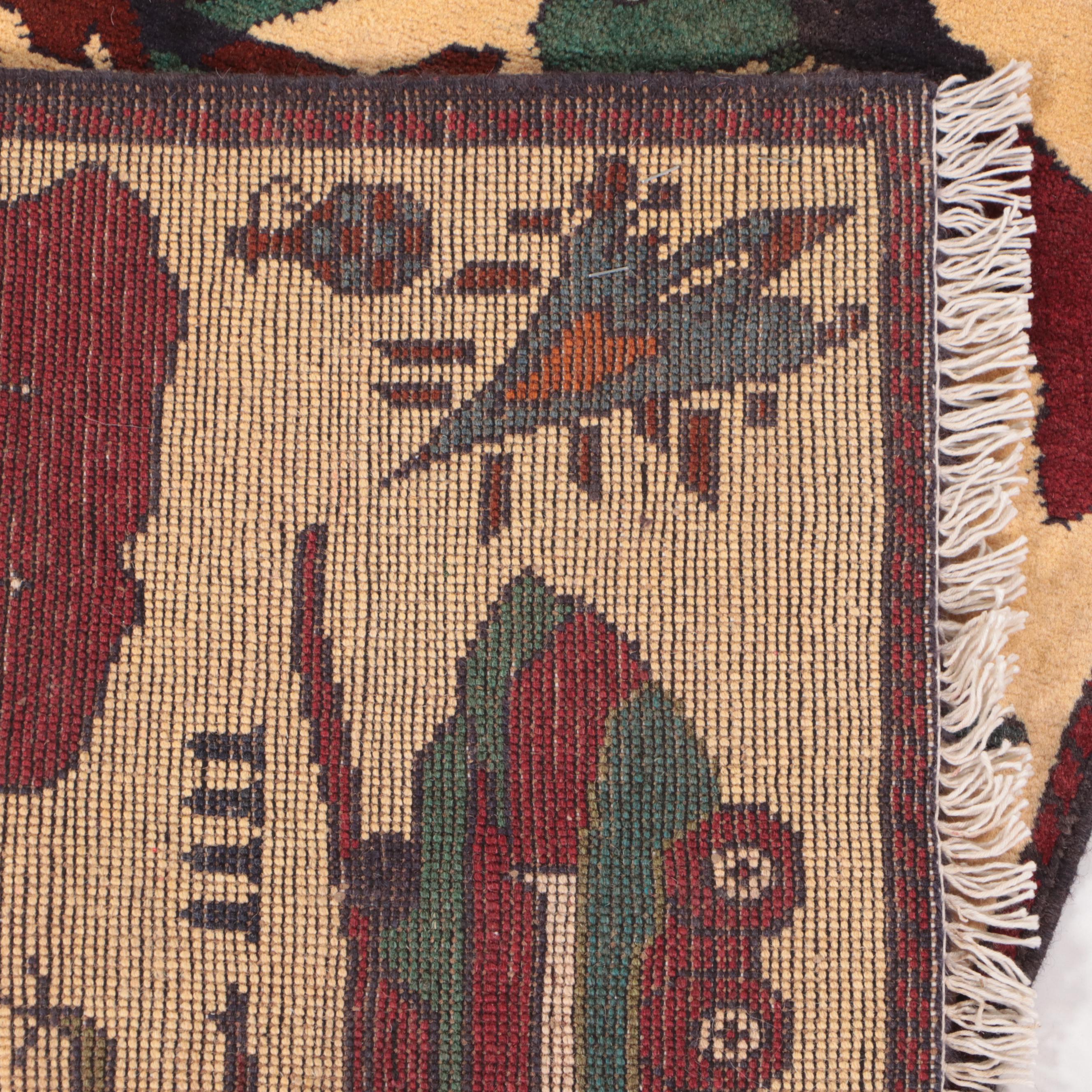 2' x 3' Hand-Knotted Afghan Pictorial War Rug