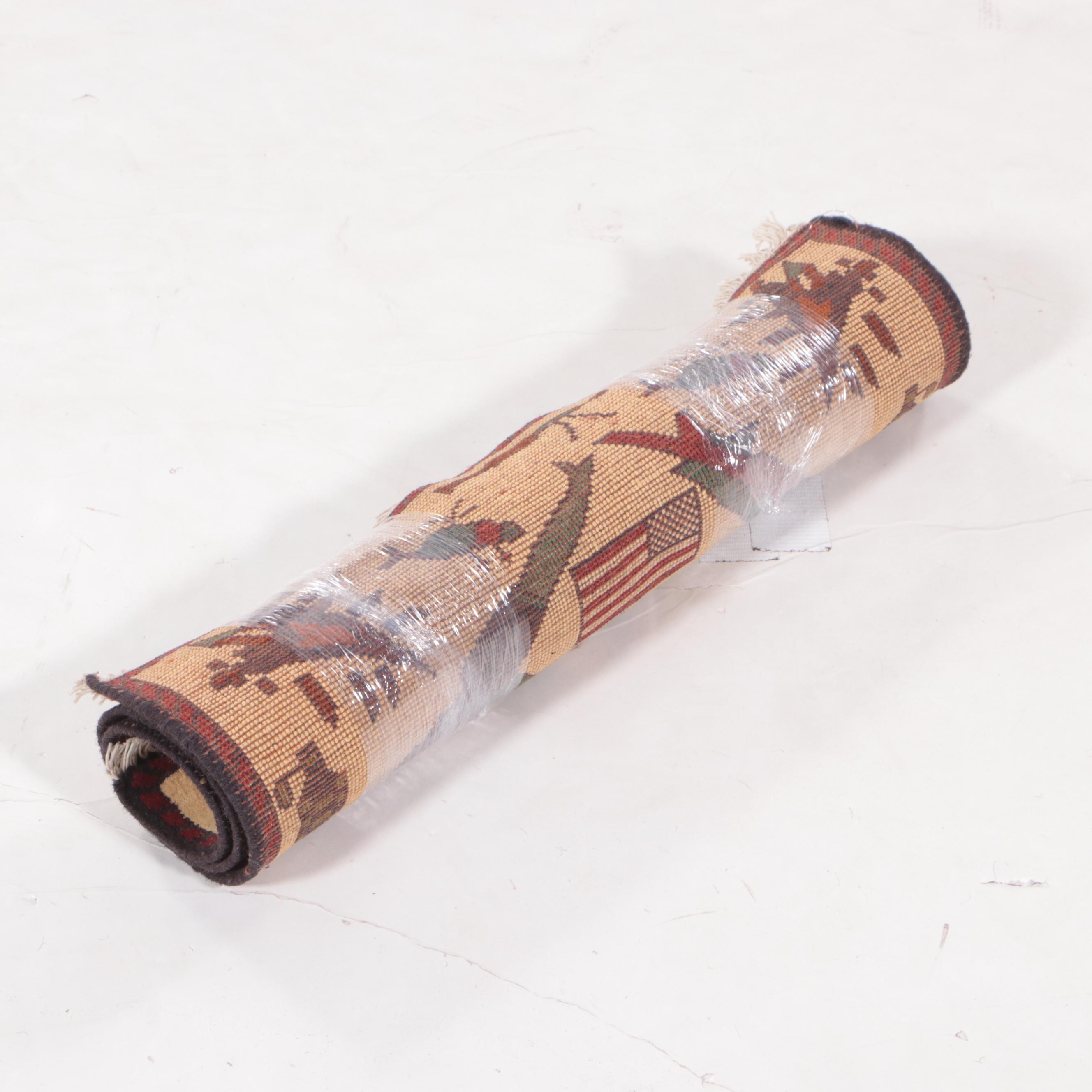 2' x 3' Hand-Knotted Afghan Pictorial War Rug