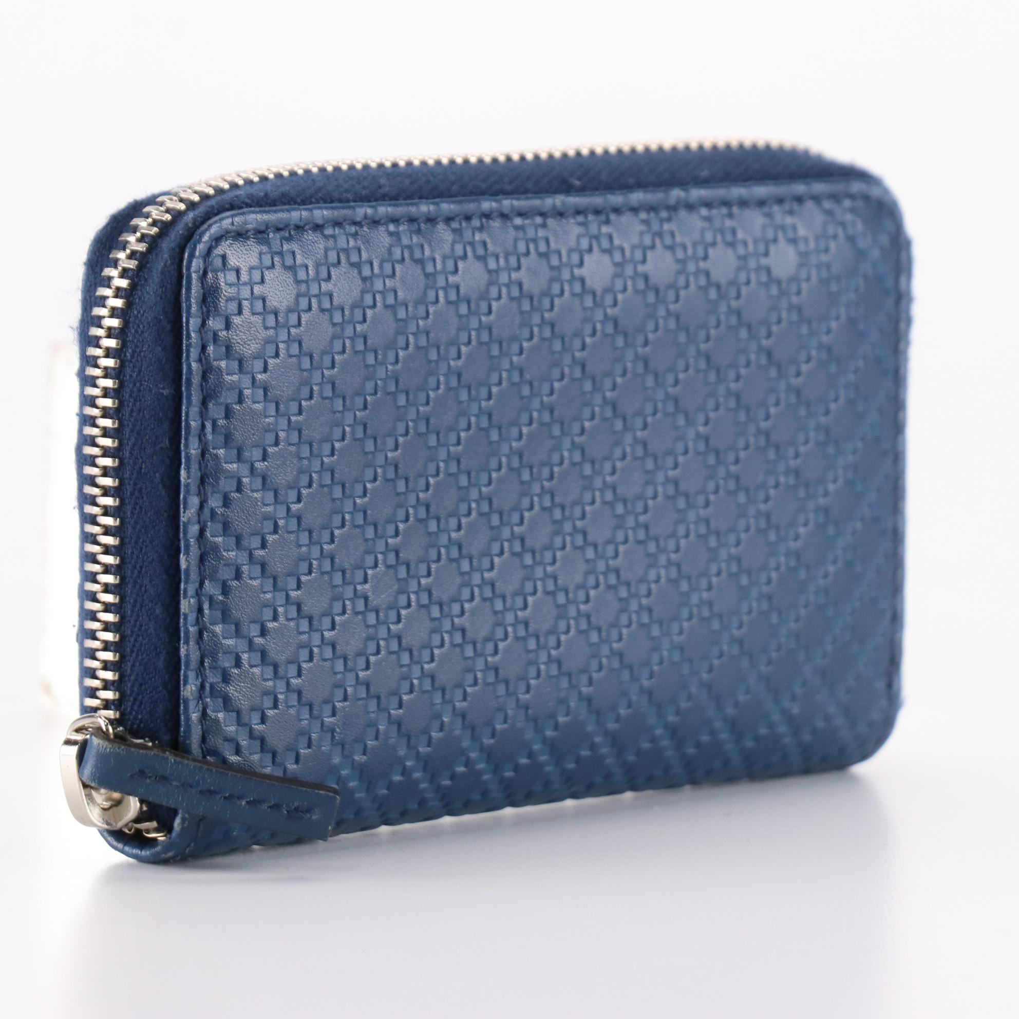 Gucci Zip-Around Compact Wallet in Diamante Embossed Leather