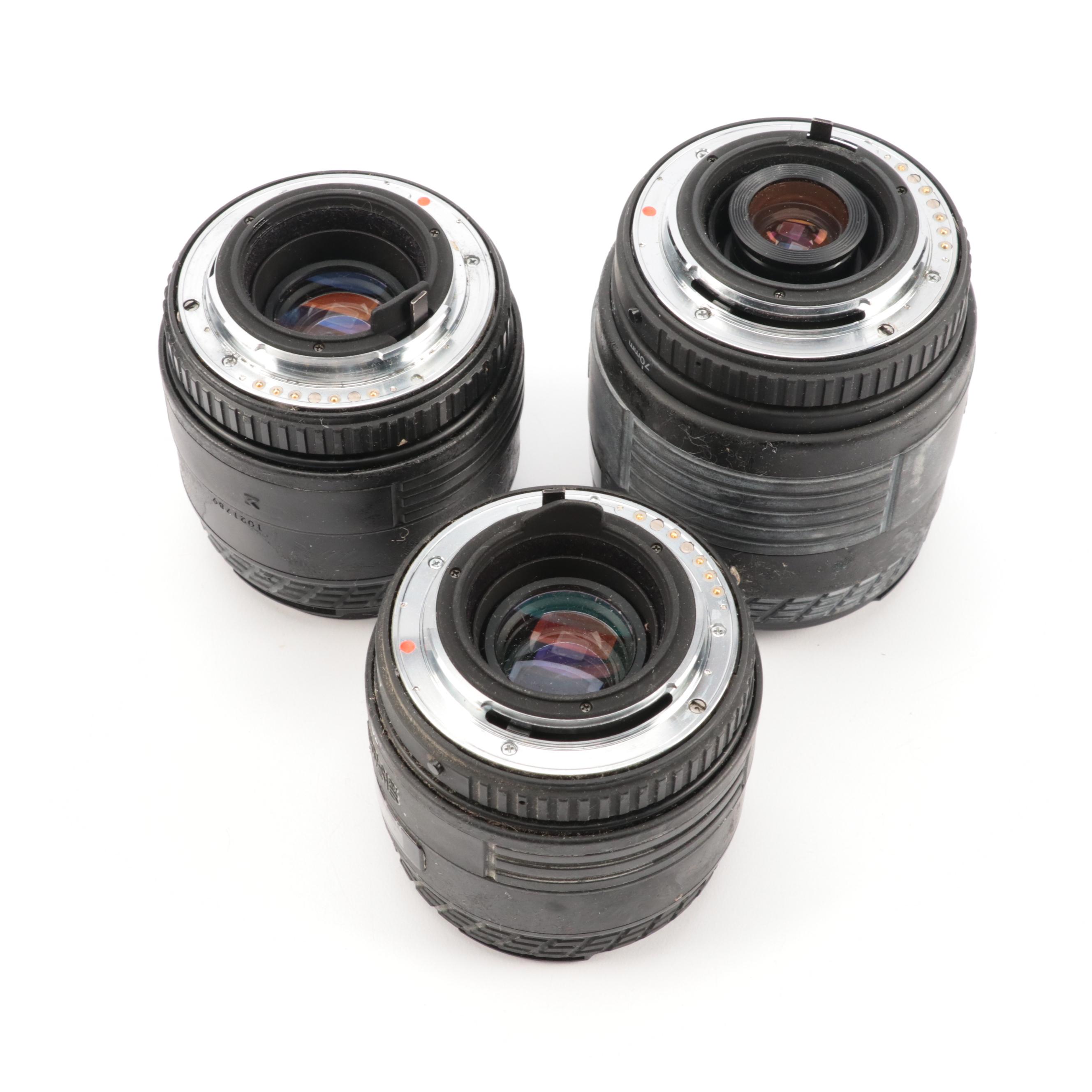 Canon A-1 and Pentax K1000 SLR Cameras with Sigma Lenses