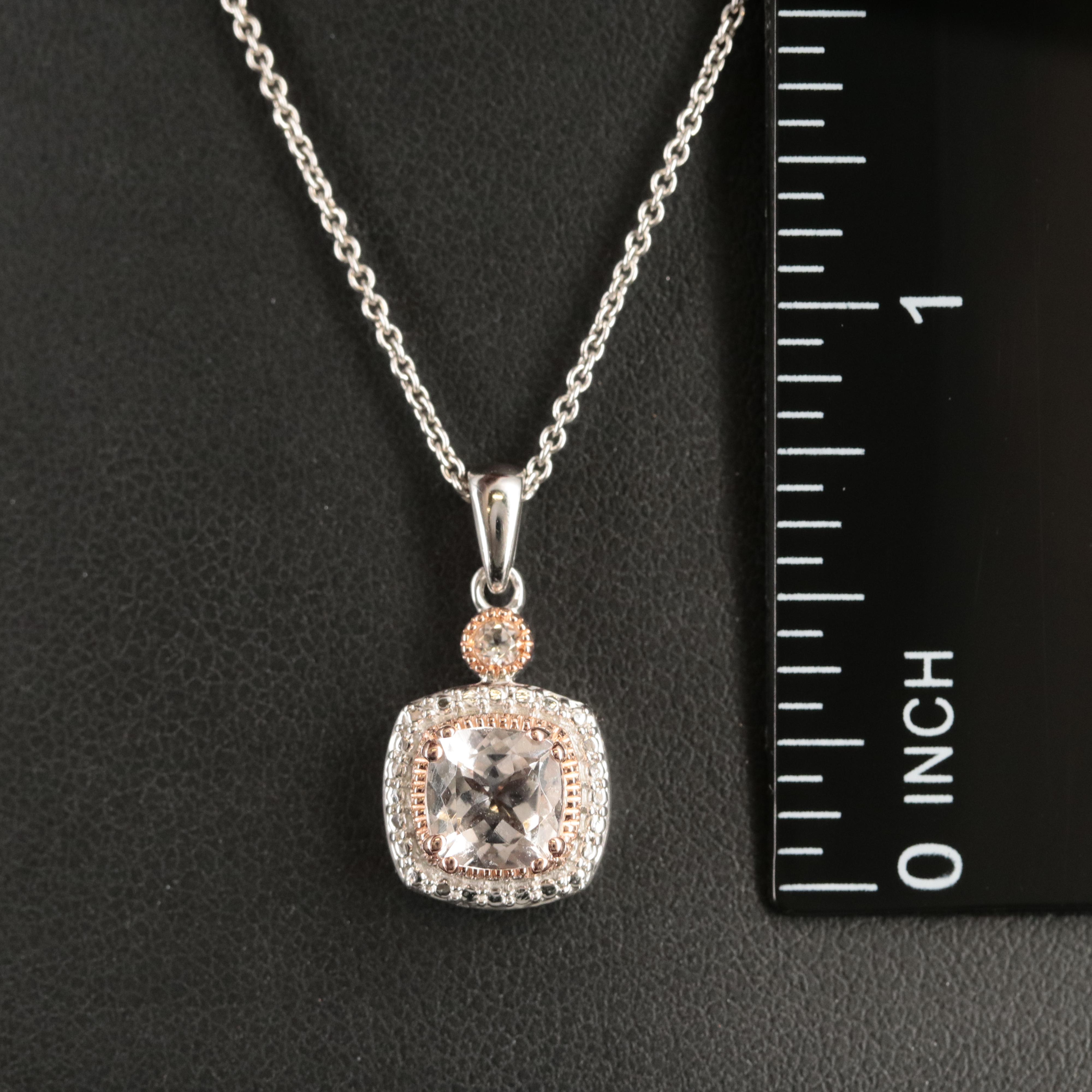 Sterling Morganite and Topaz Pendant Necklace