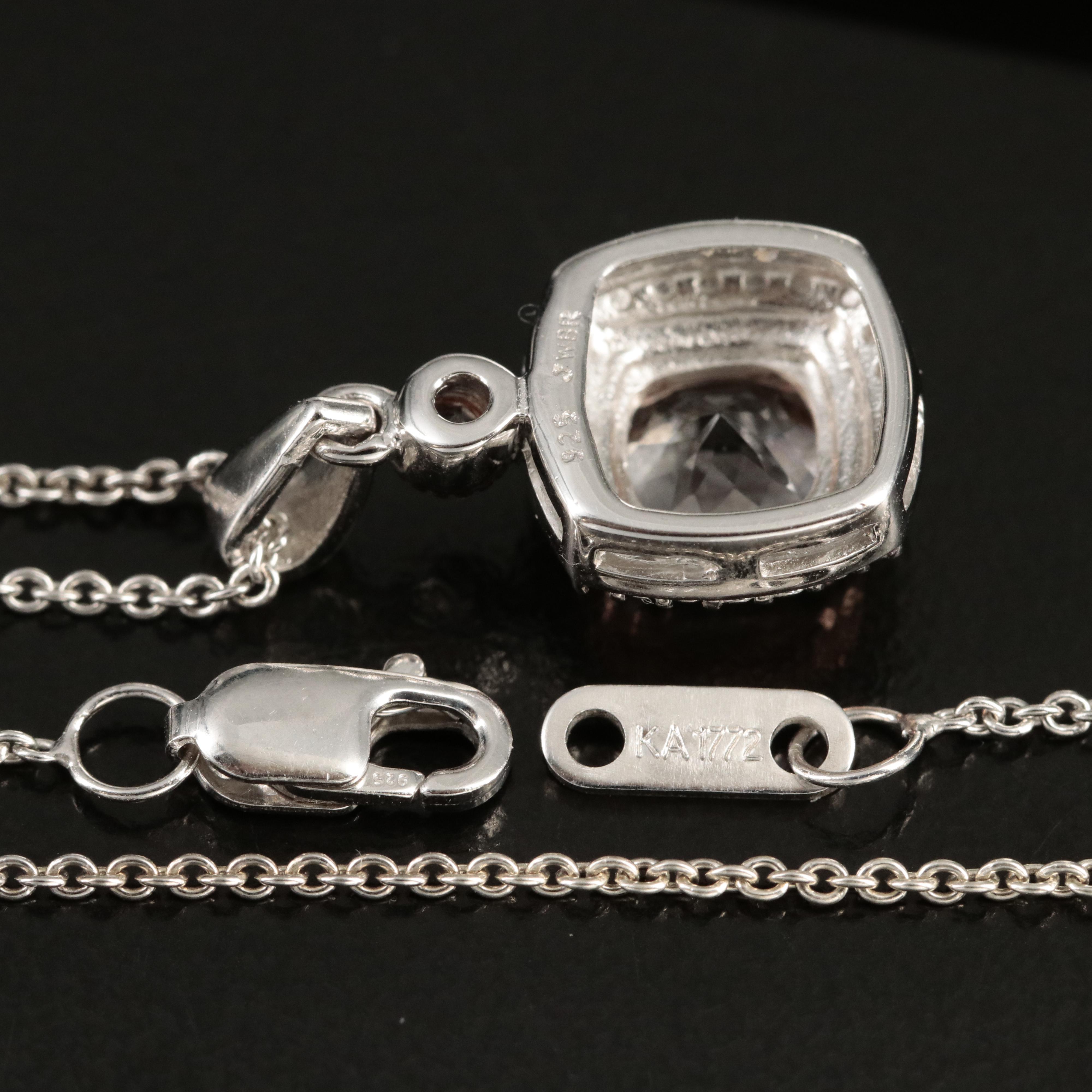 Sterling Morganite and Topaz Pendant Necklace