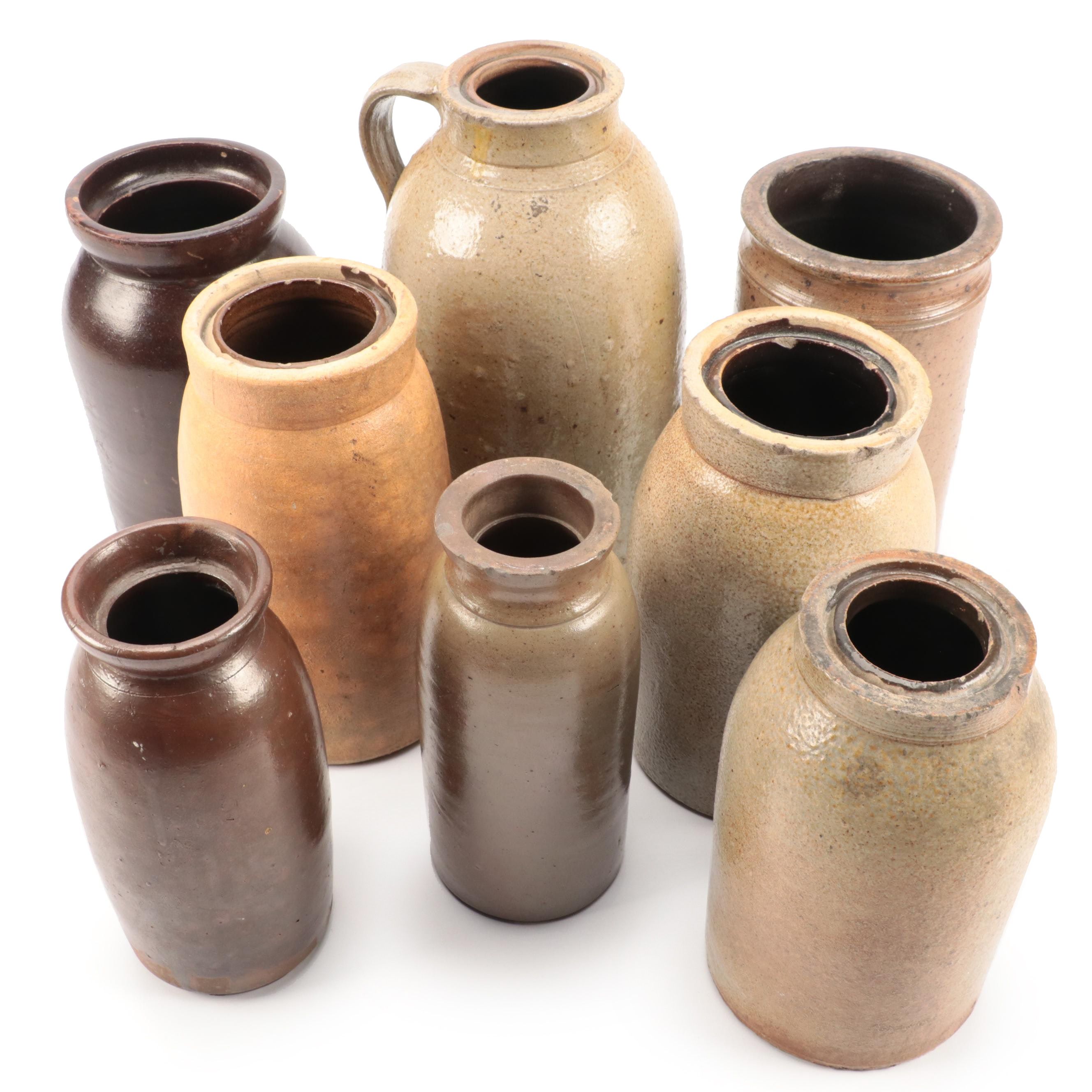 Antique Salt Glazed and Other Stoneware Crocks