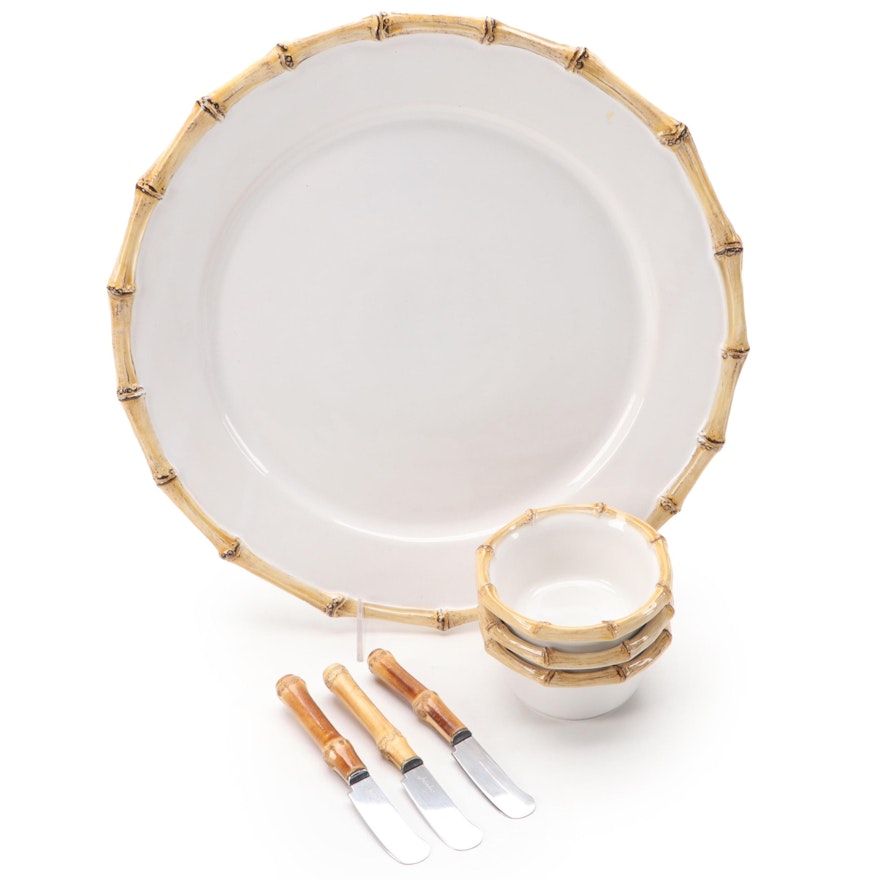 Juliska "Classic Bamboo" Ceramic Charger and Serveware