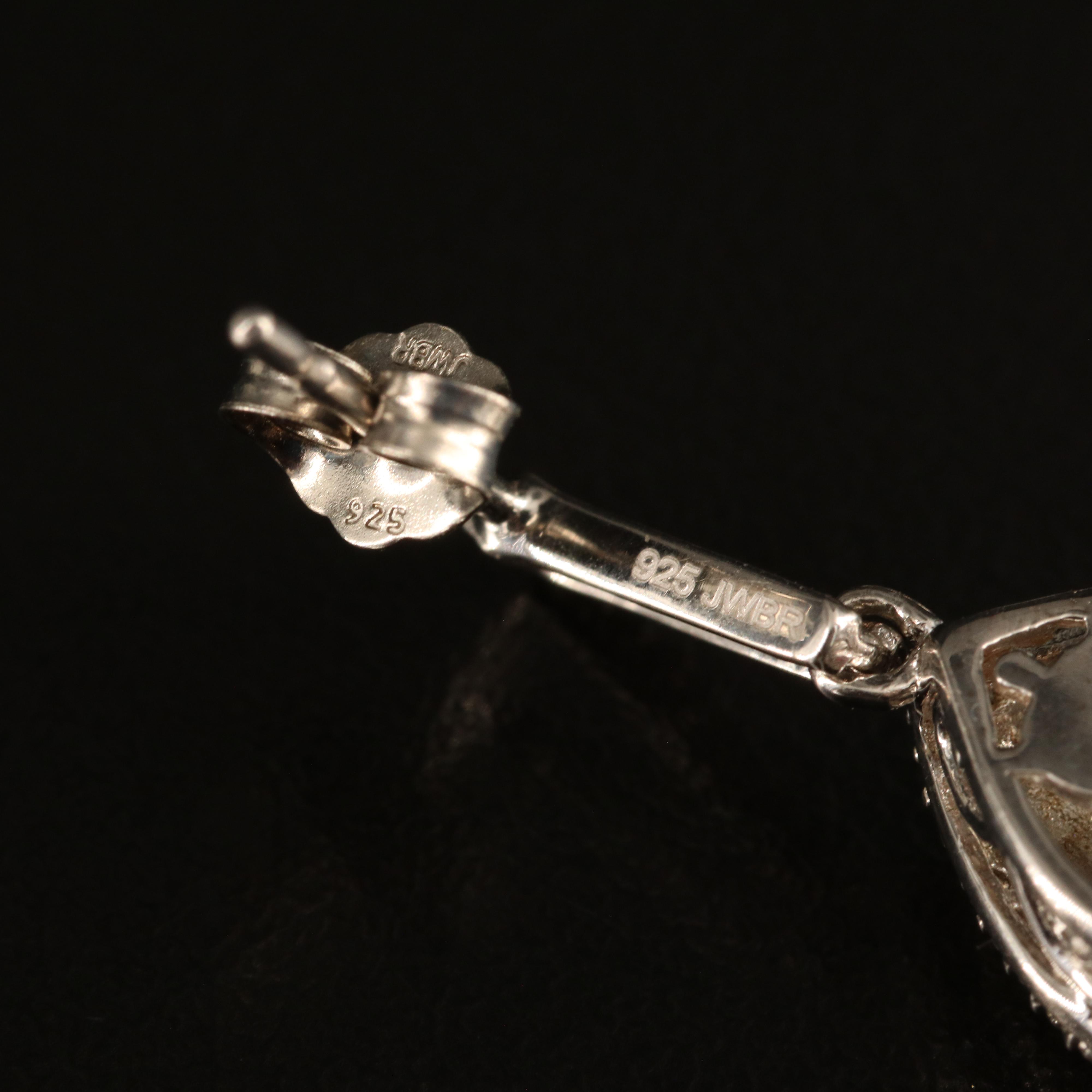 Sterling Garnet and White Sapphire Earrings