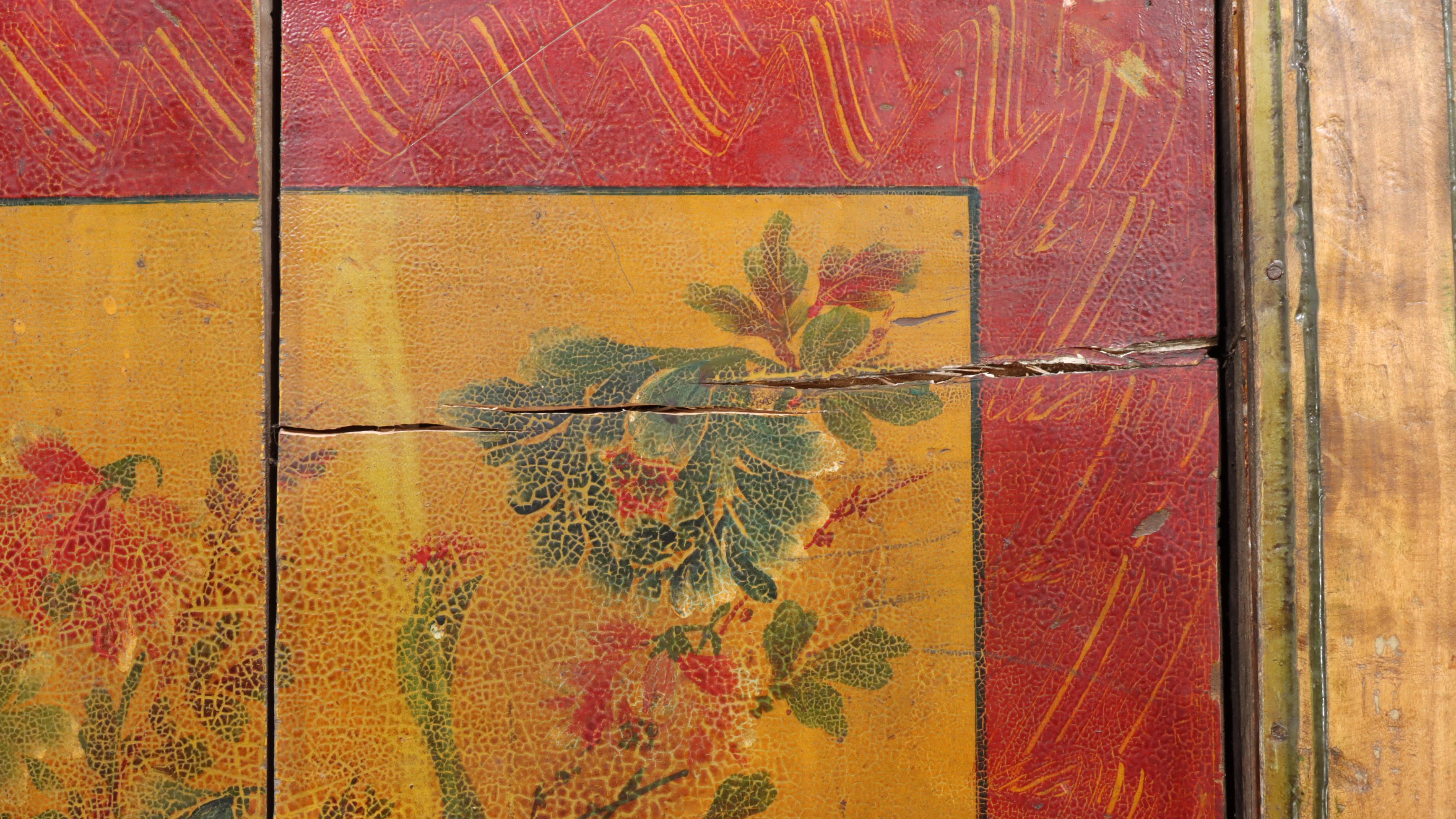 Sino-Tibetan Polychrome-Decorated Cabinet, Antique