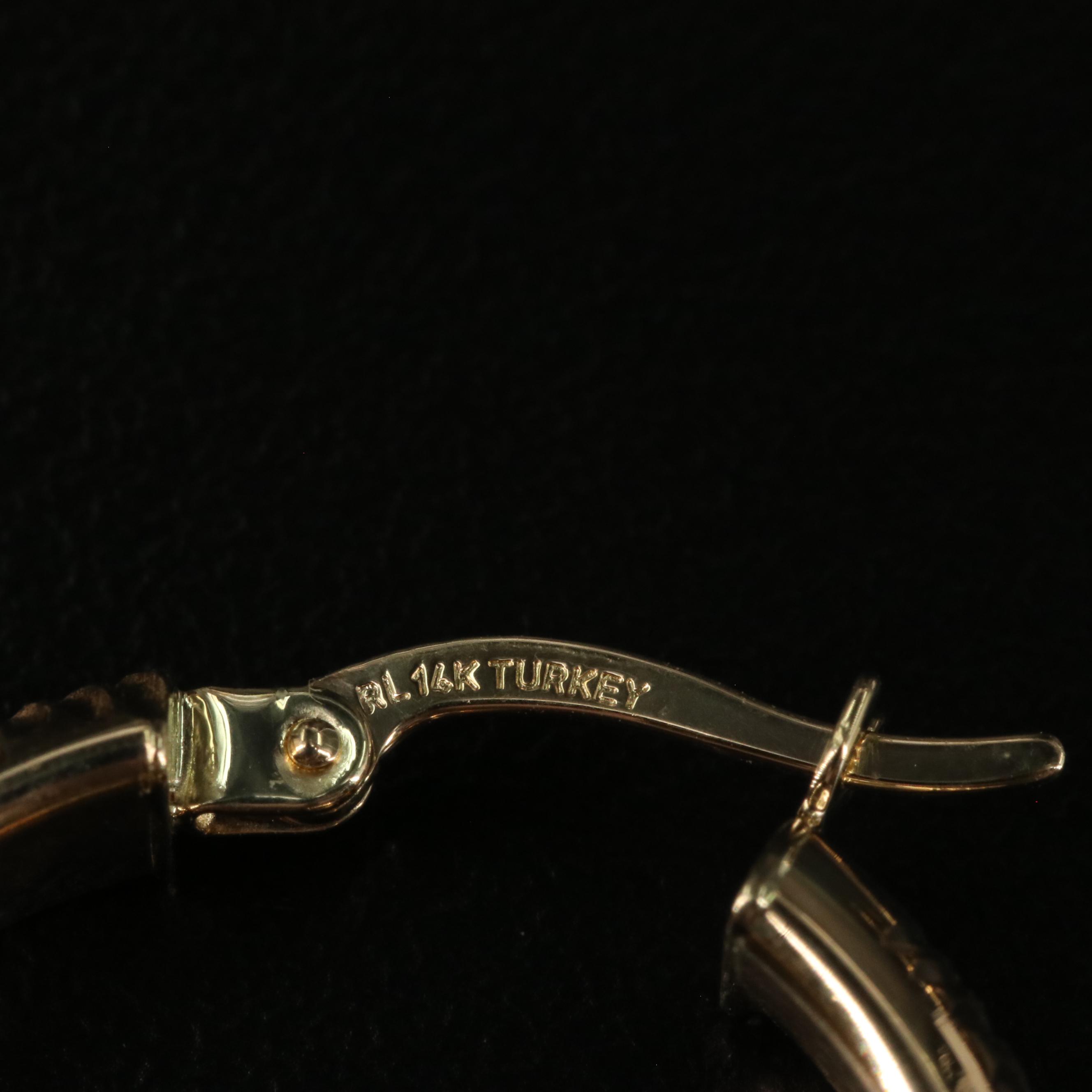 14K Textured Hoop Earrings